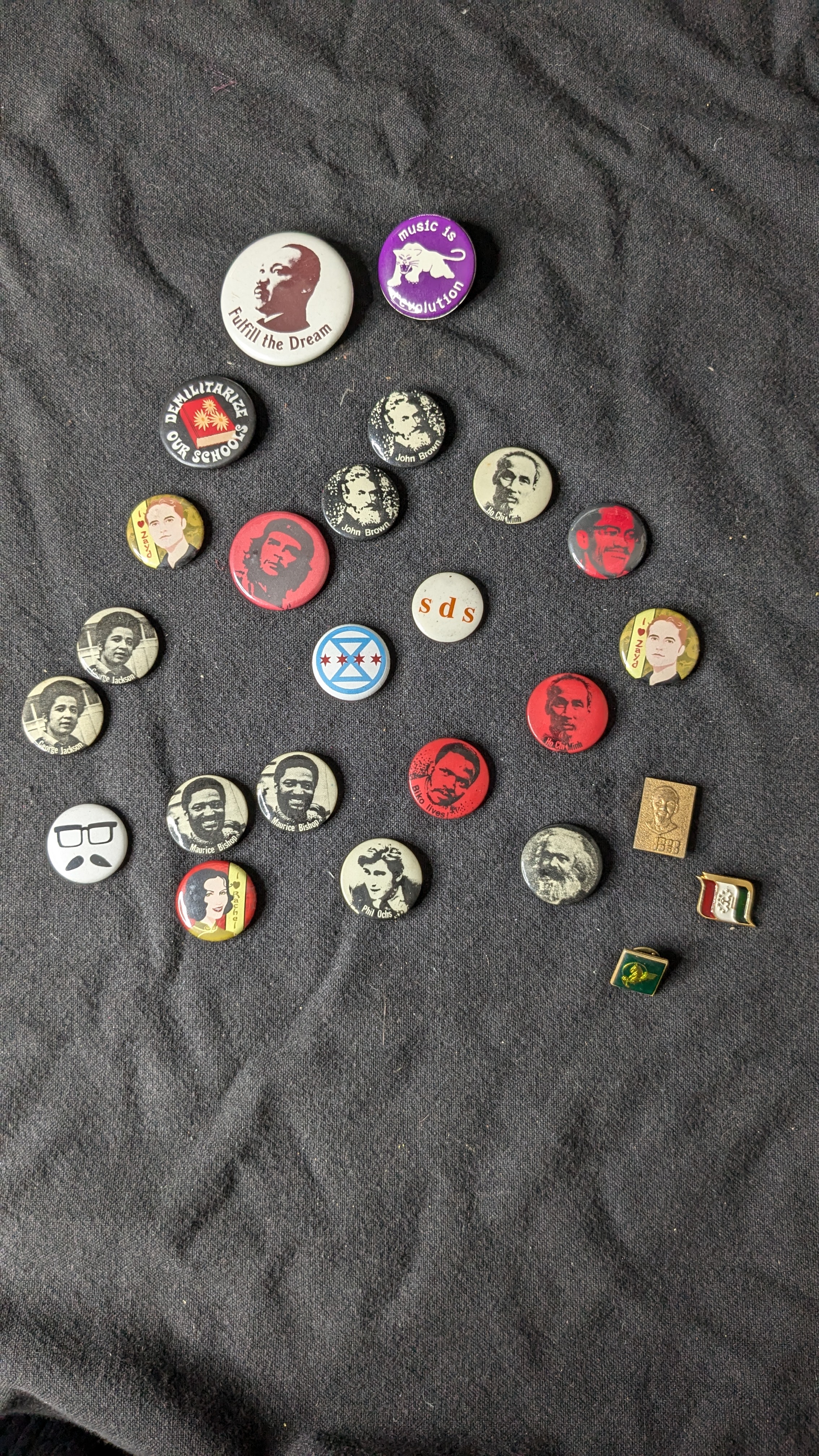 20 Political Pins - A Collection from the 60's
