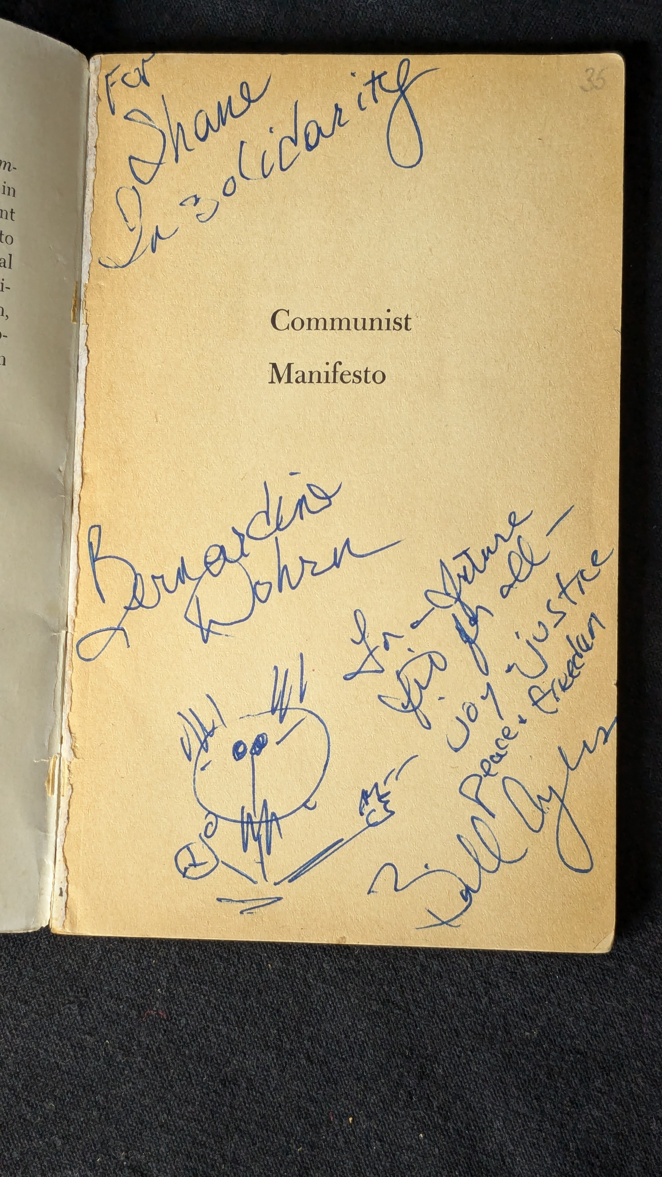 Original Copy of Karl Marx’s Communist Manifesto Signed by Bill Ayers and Bernardine Dohrn 