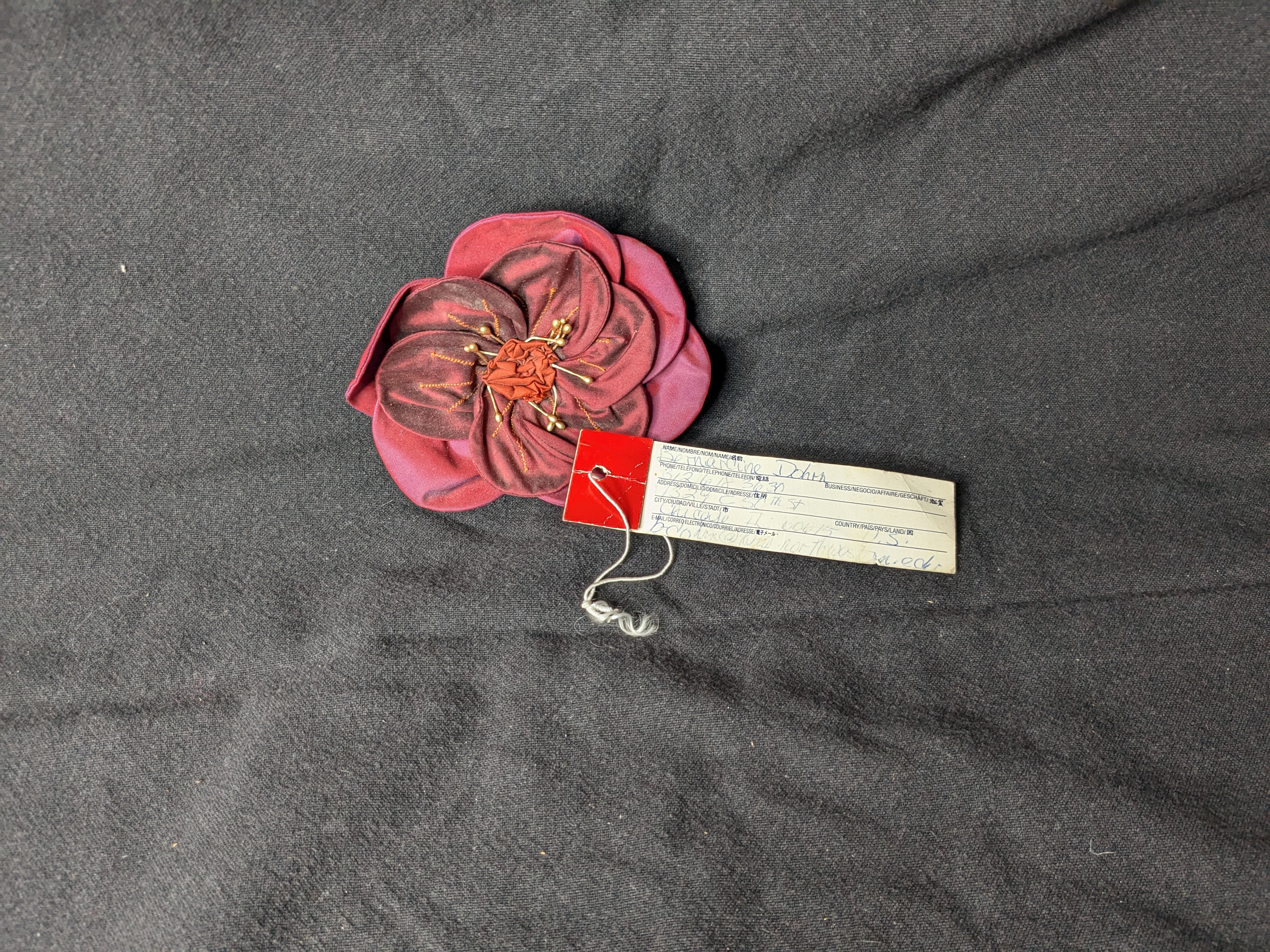 Fabric Flower Worn by Bernardine Dohrn 