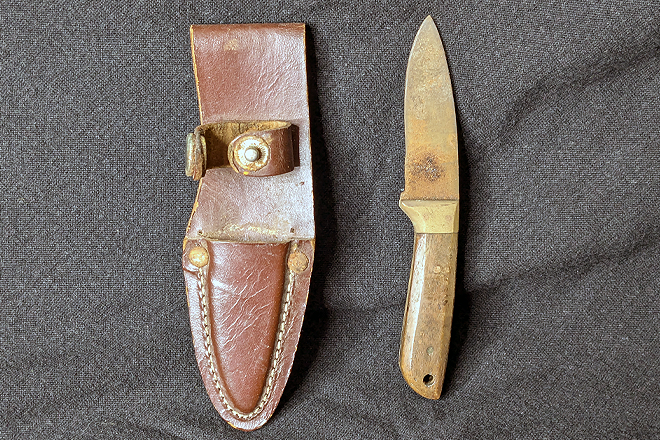 Knife with Leather Sheath