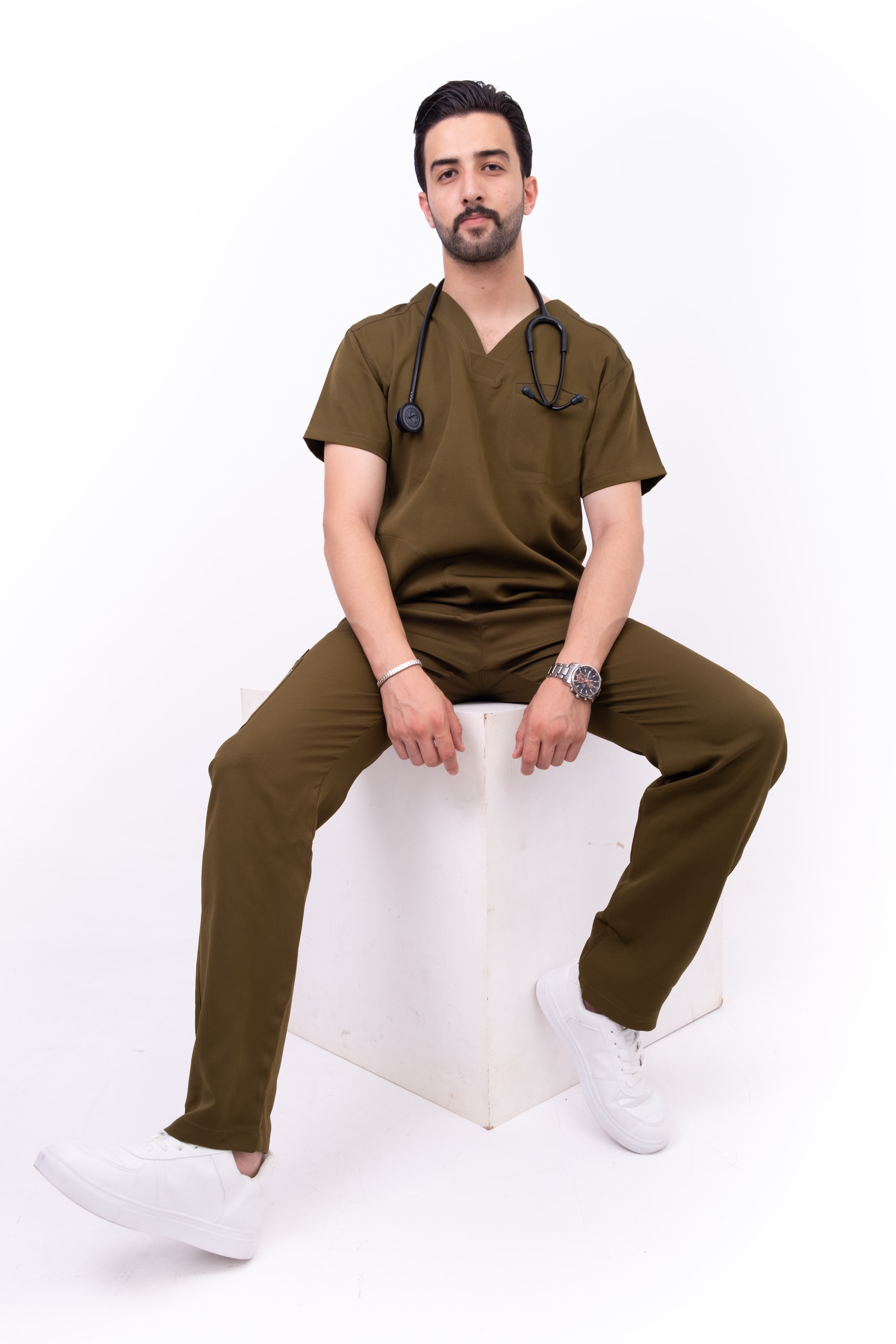 Men’s Olive Green Medical Scrub Set