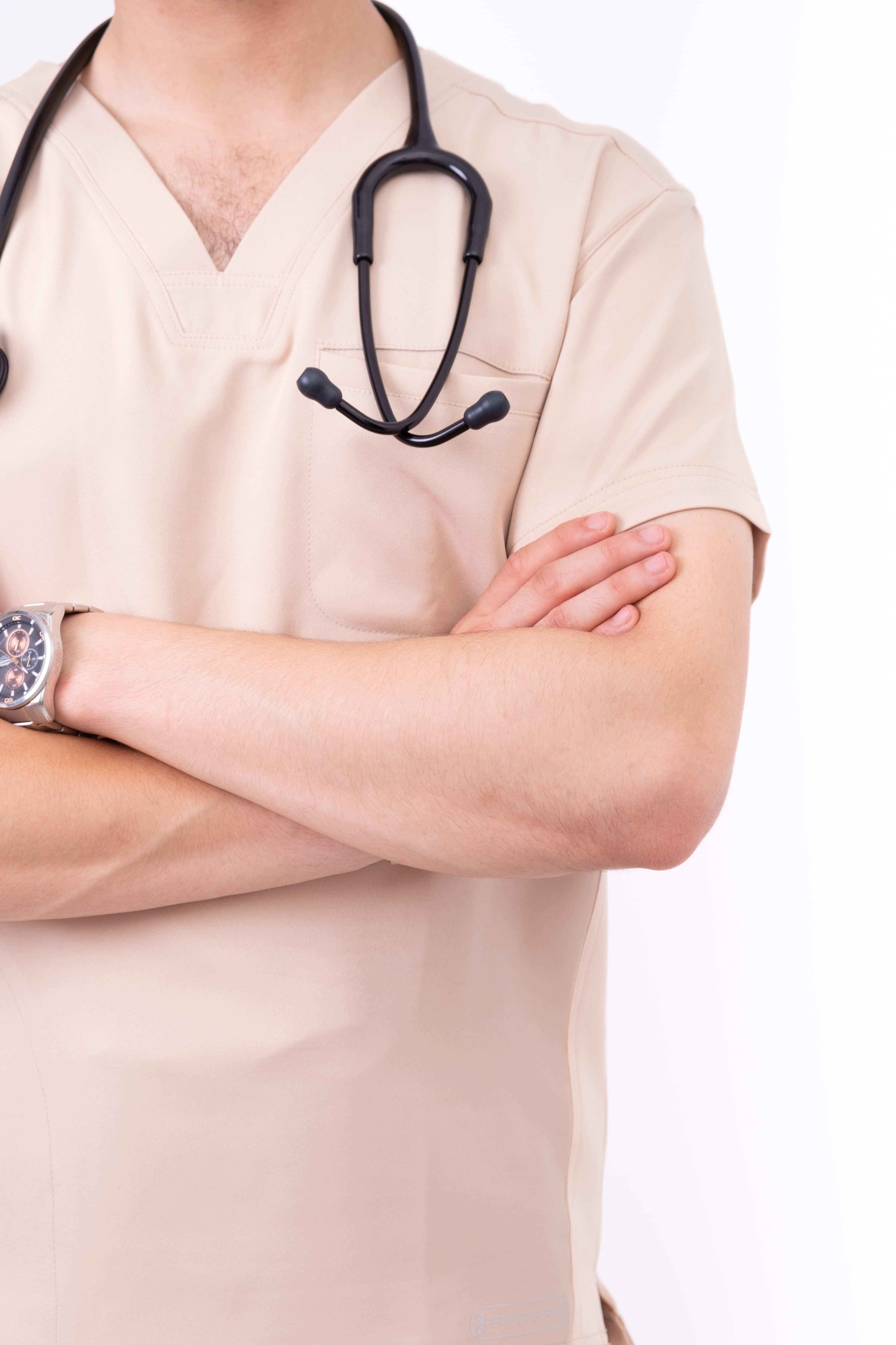 Men’s Beige Medical Scrub Set
