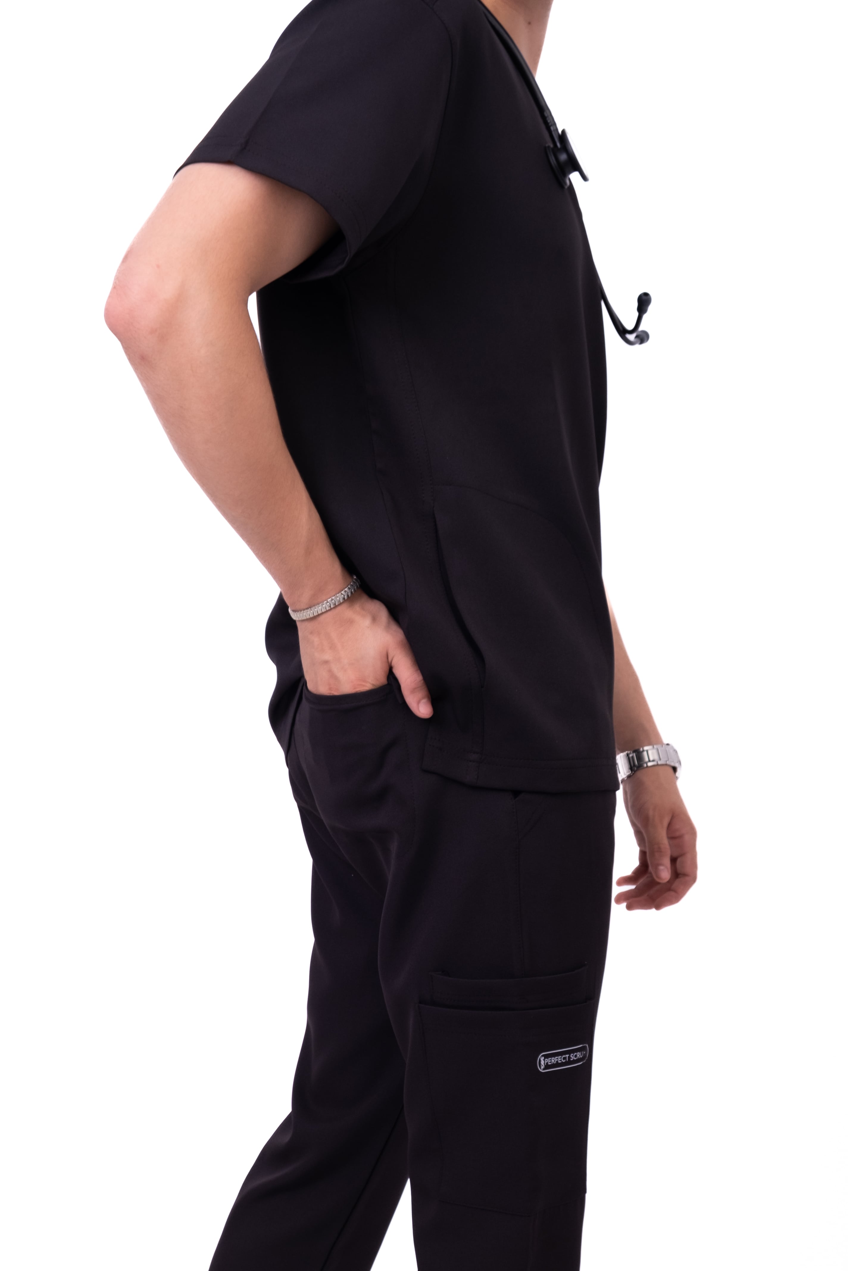Men’s Black Medical Scrub Set
