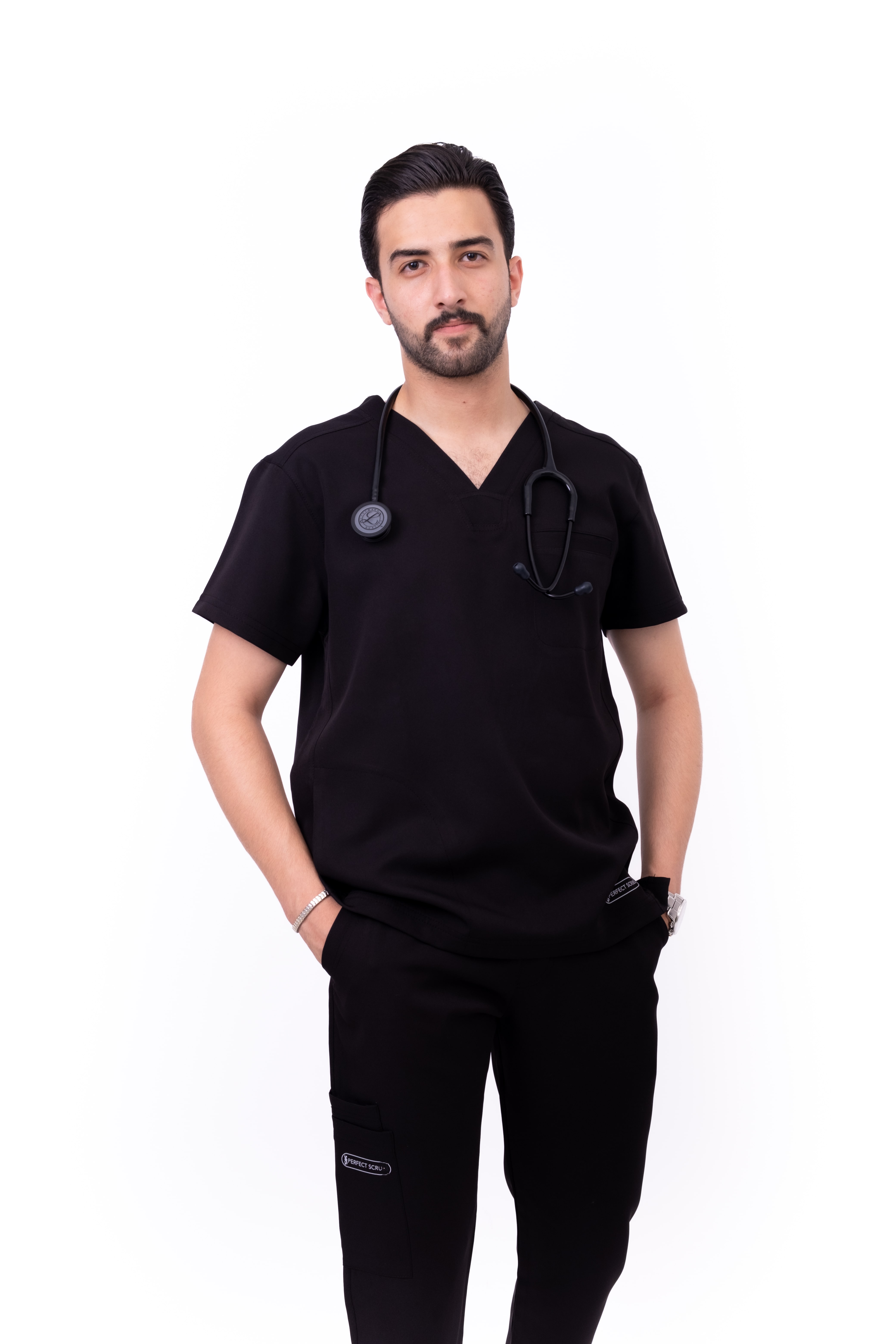 Men’s Black Medical Scrub Set