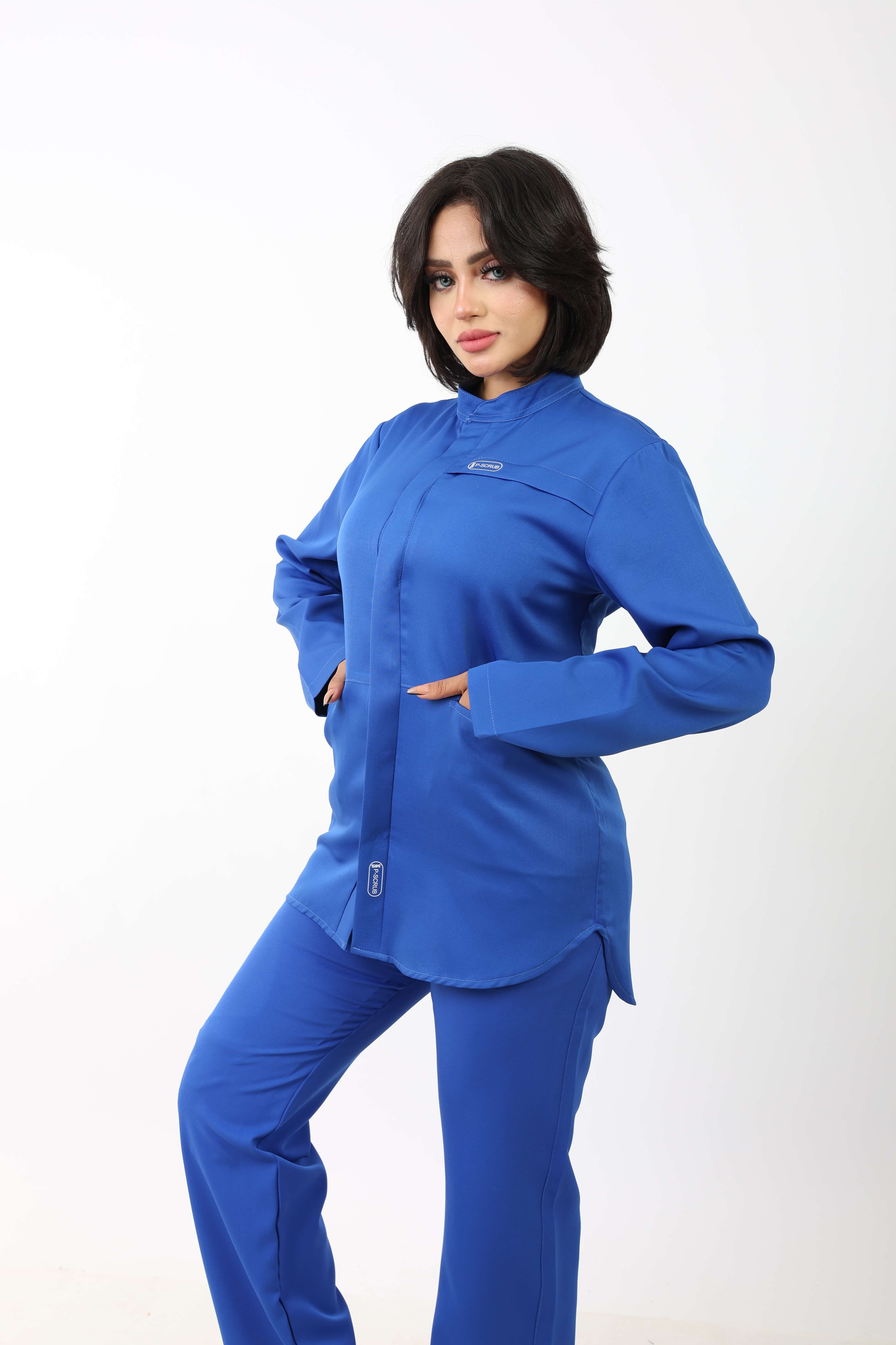 Royal Blue long sleeves scrub