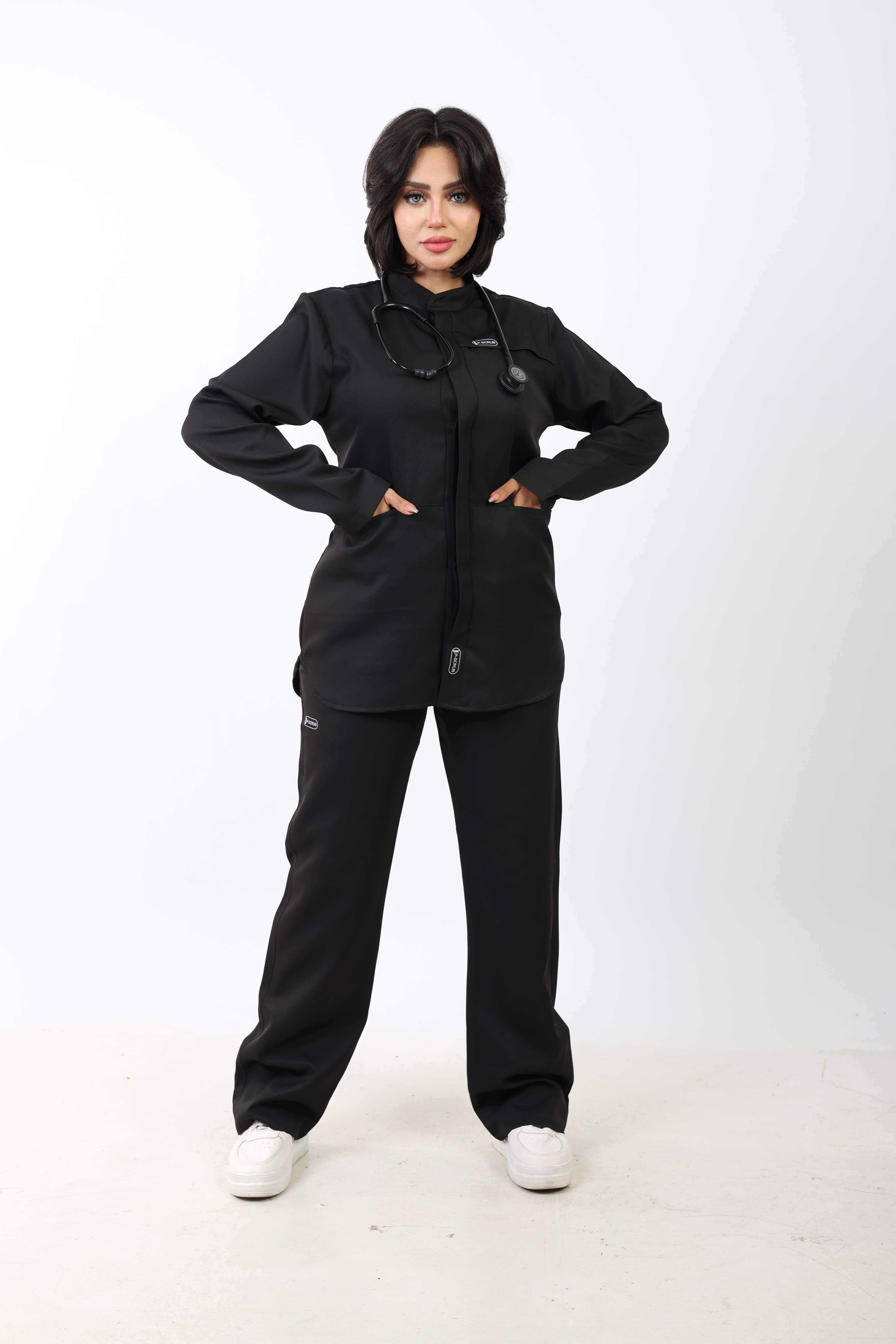 Black long sleeves scrub