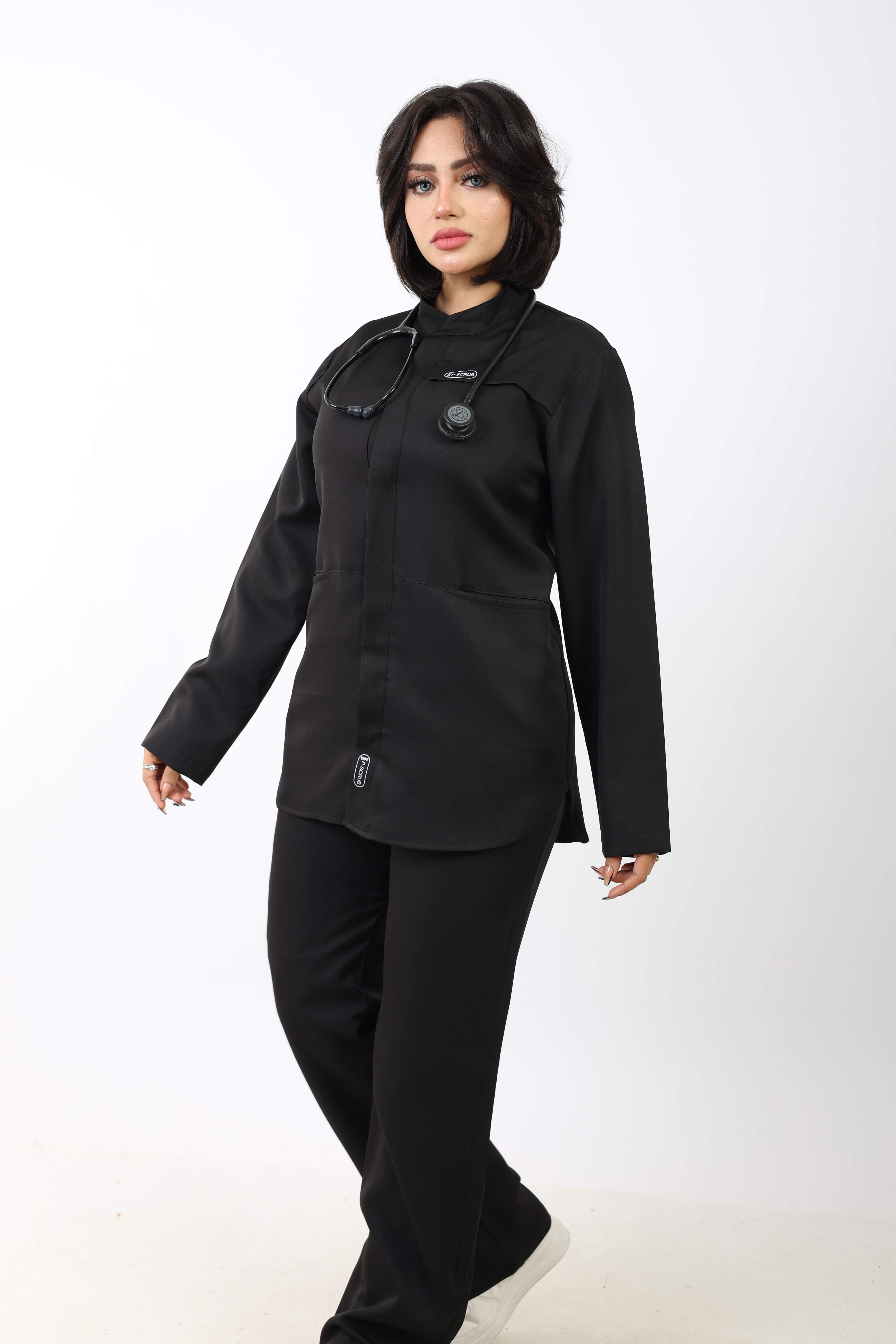 Black long sleeves scrub