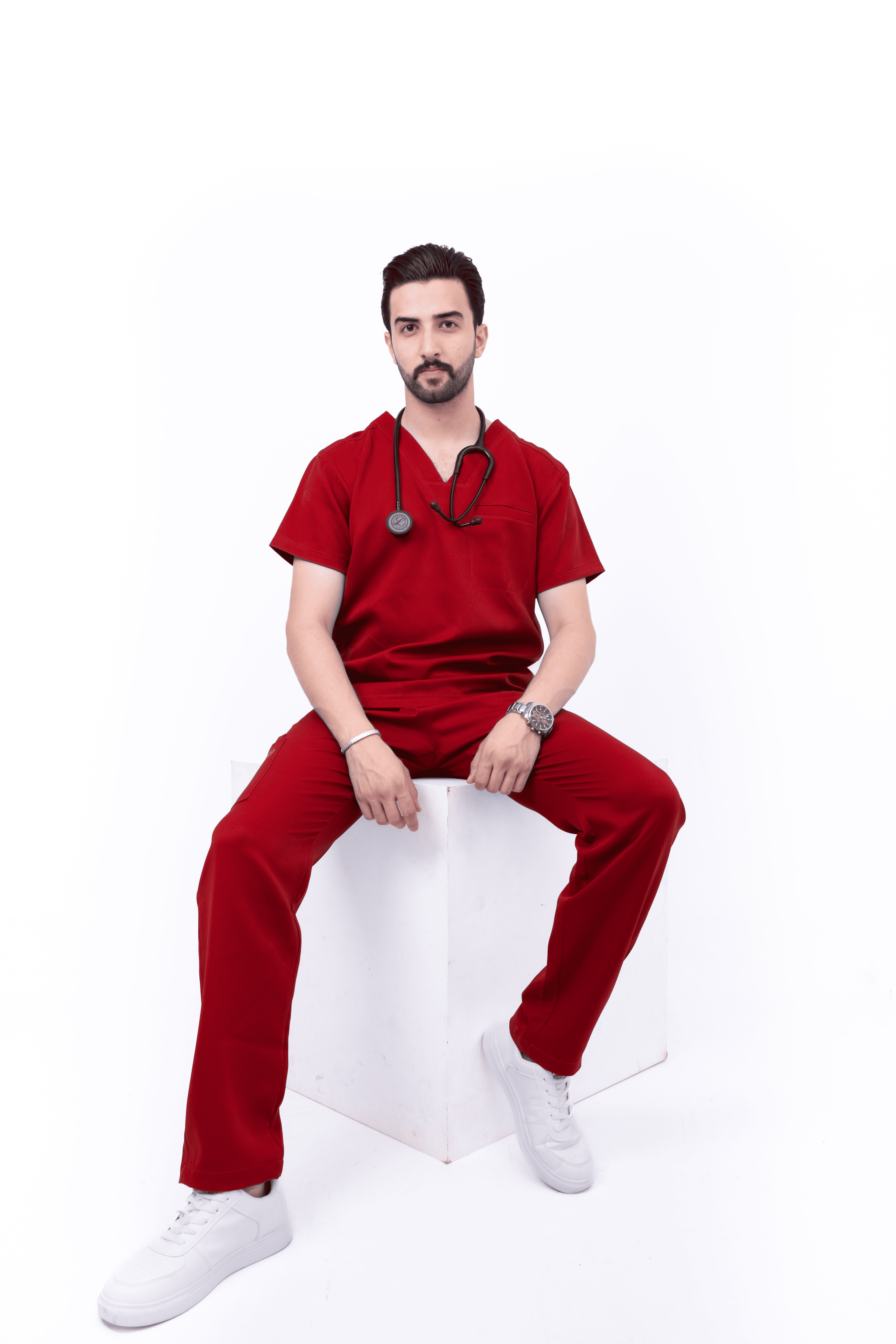 Men’s Red maroon Medical Scrub Set