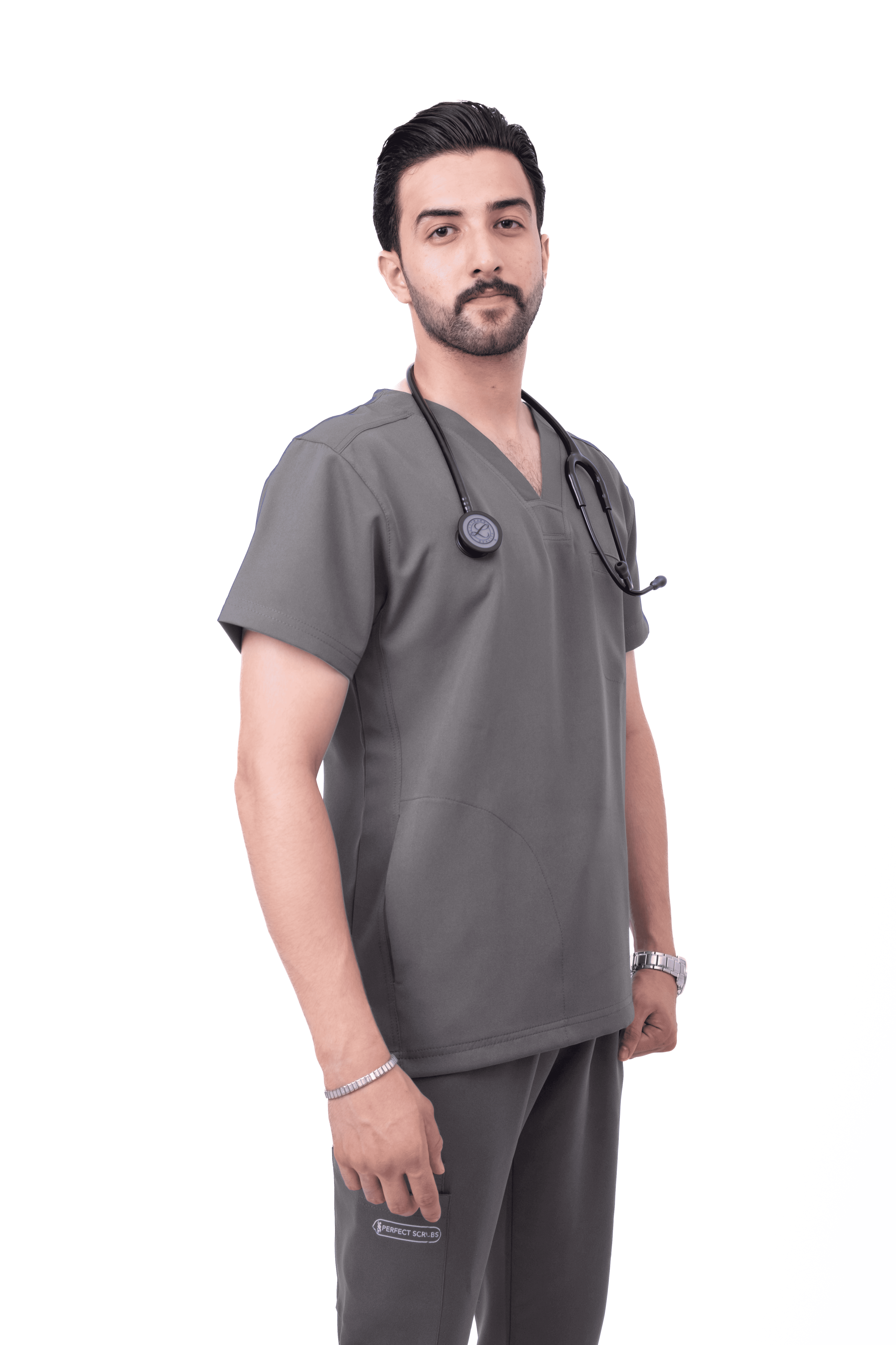 Men’s Charcoal Gray Medical Scrub Set