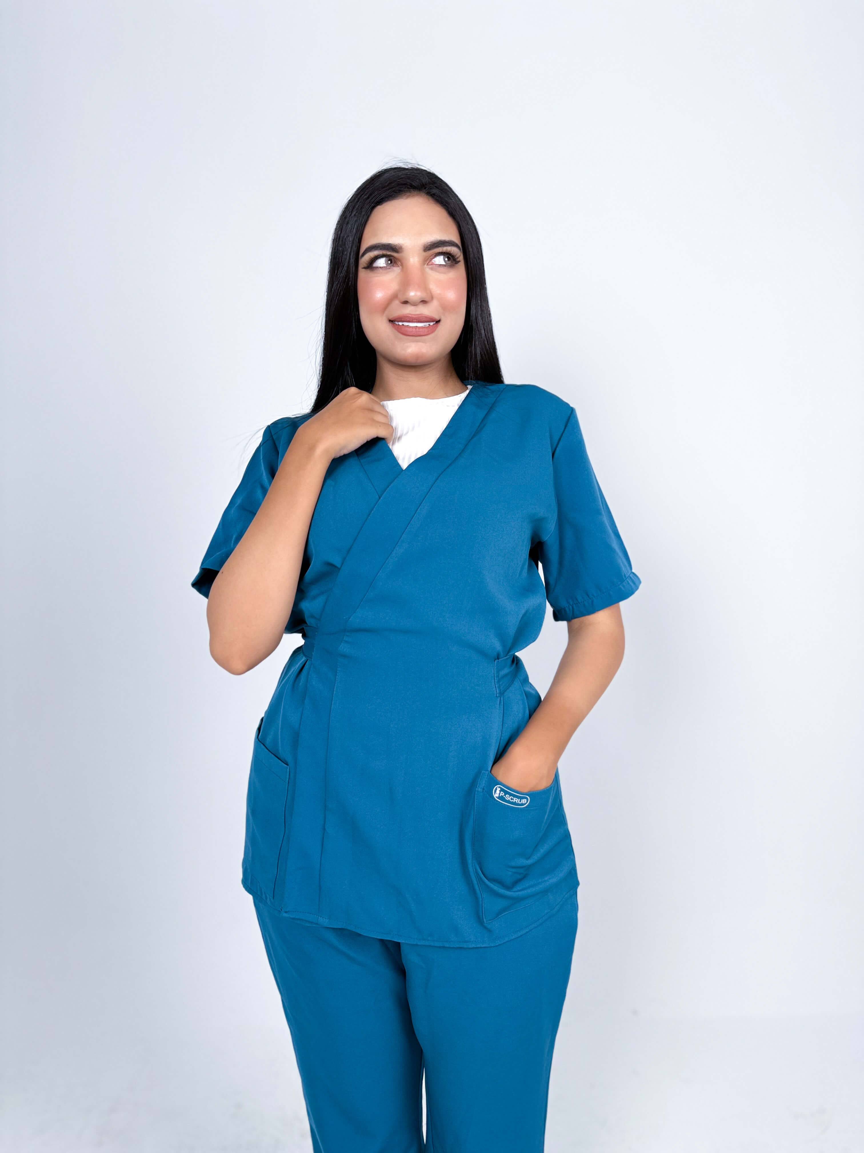 Women Short Sleeve Scrub - Soft Blue