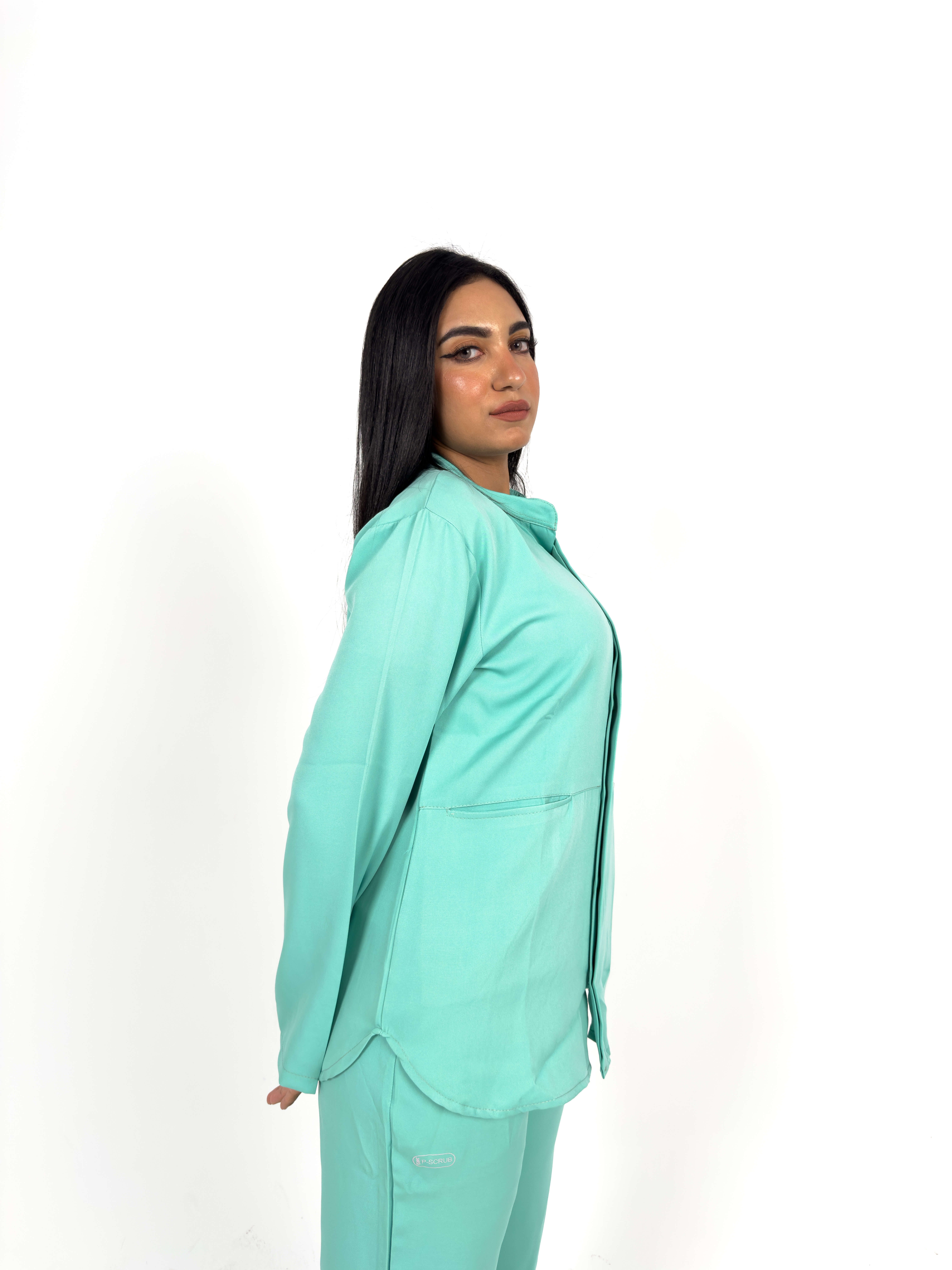 Light Green Long Sleeve Medical Scrub Set