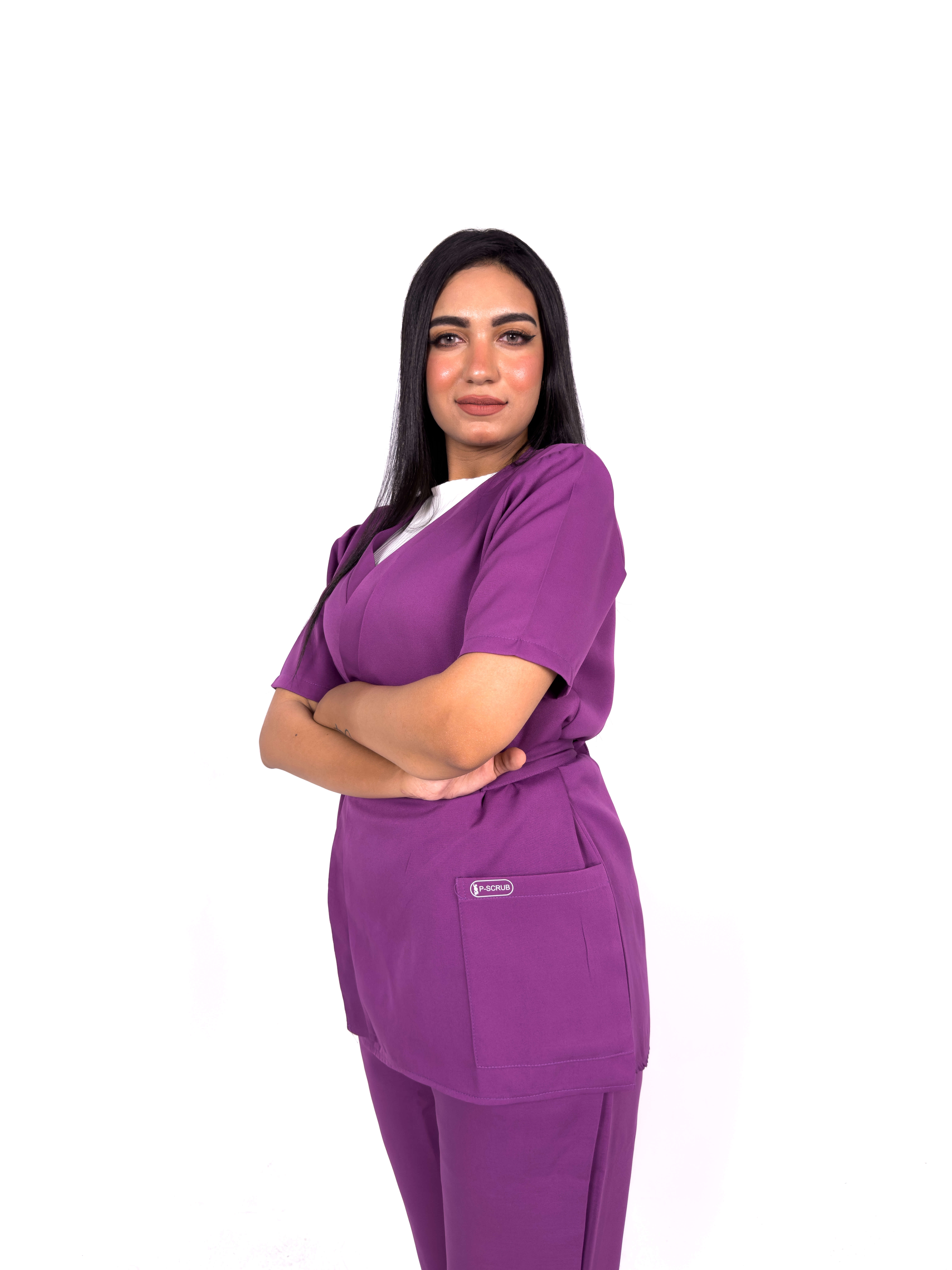 Women Short Sleeve Scrub - Purple