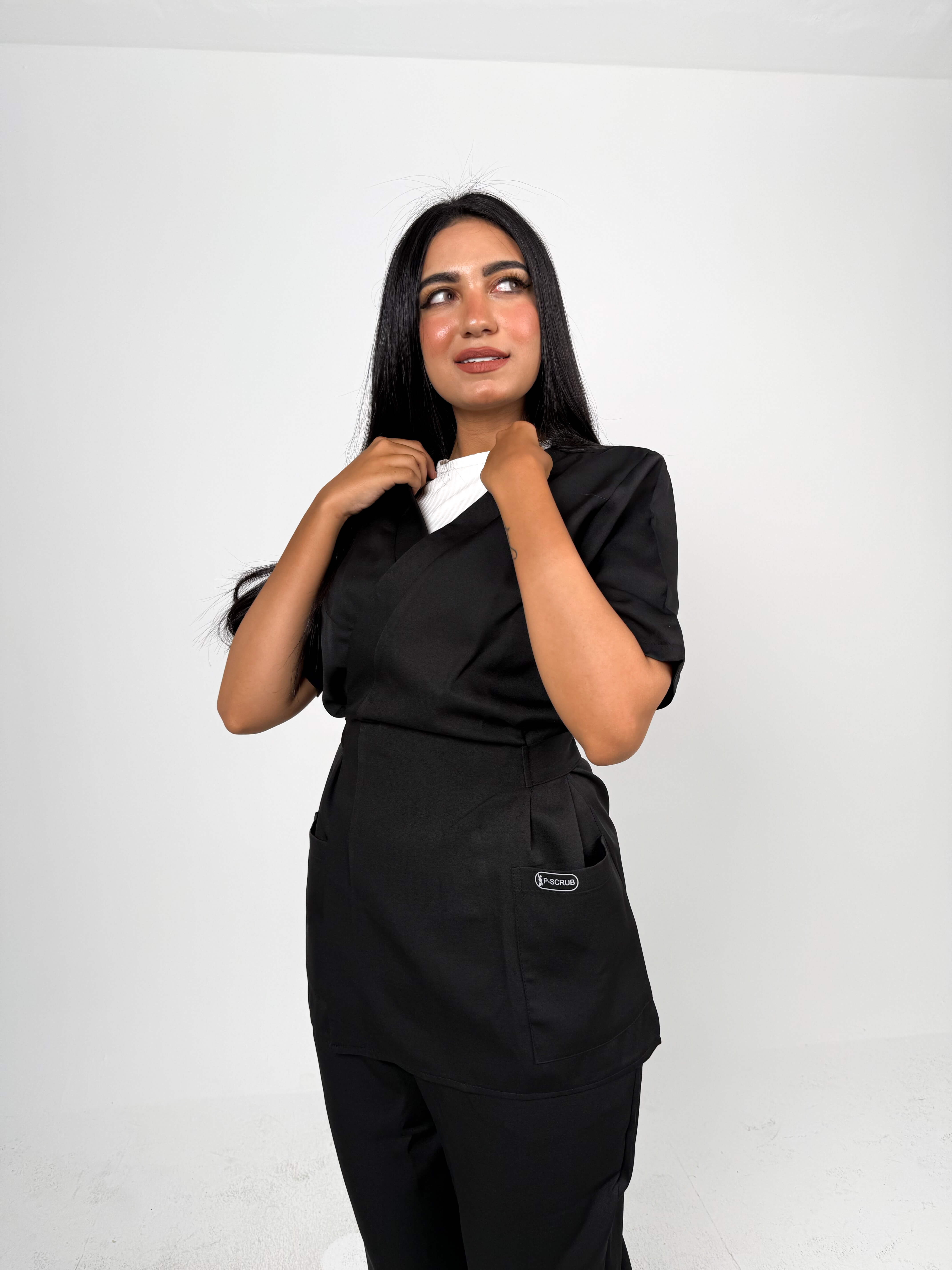 Women Short Sleeve Scrub - Black