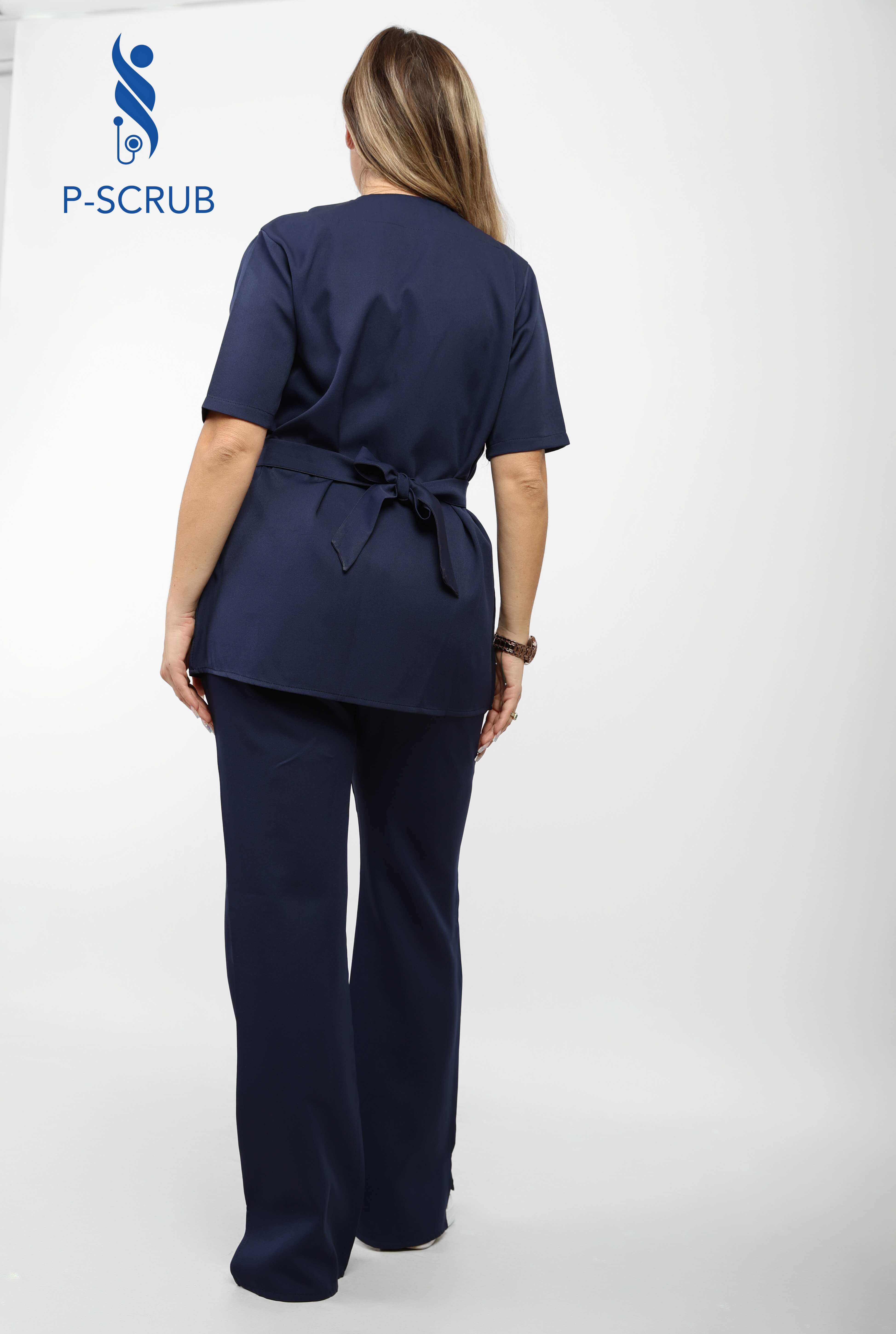 Women Short Sleeve Scrub - navy blue