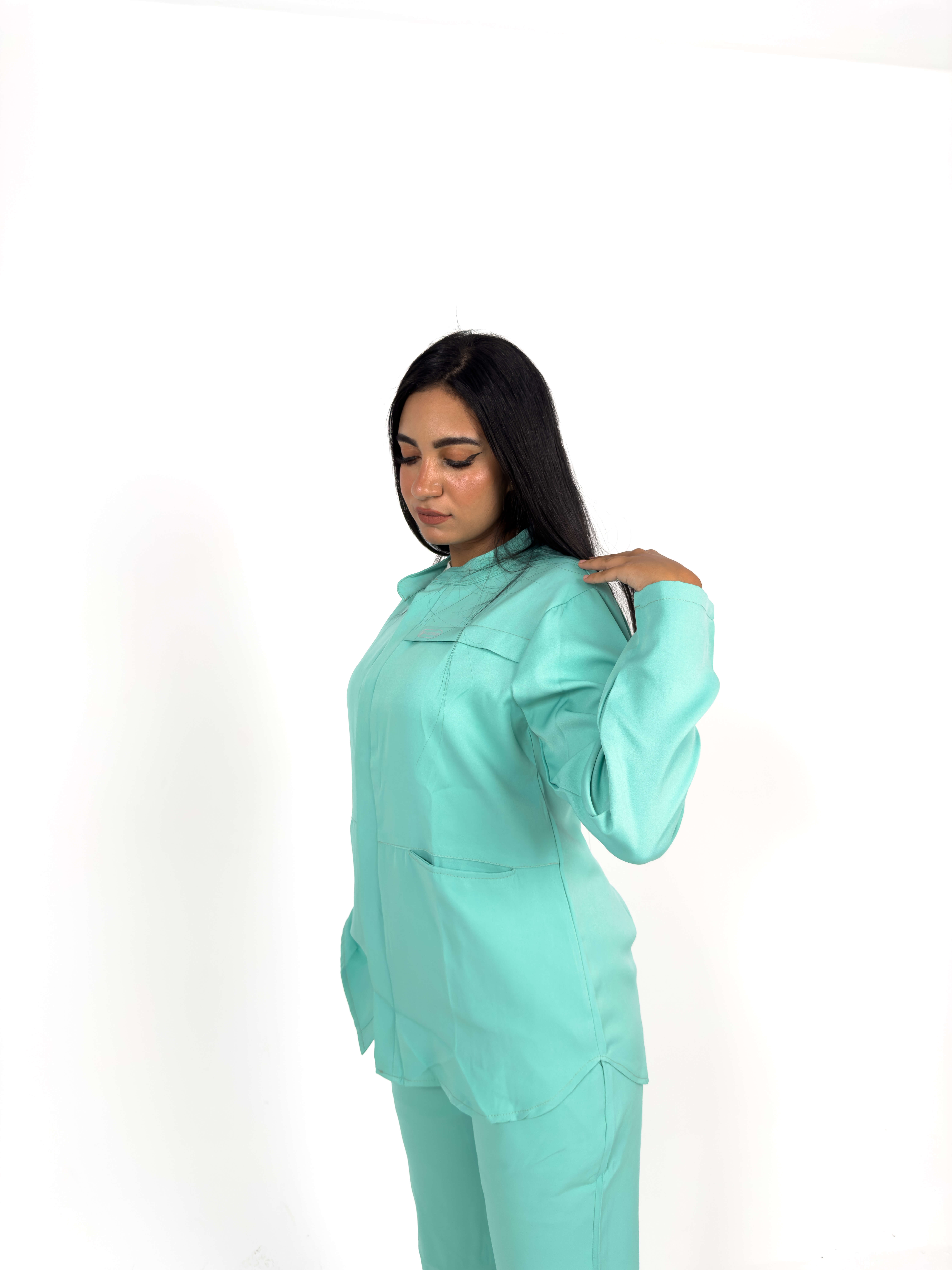 Light Green Long Sleeve Medical Scrub Set