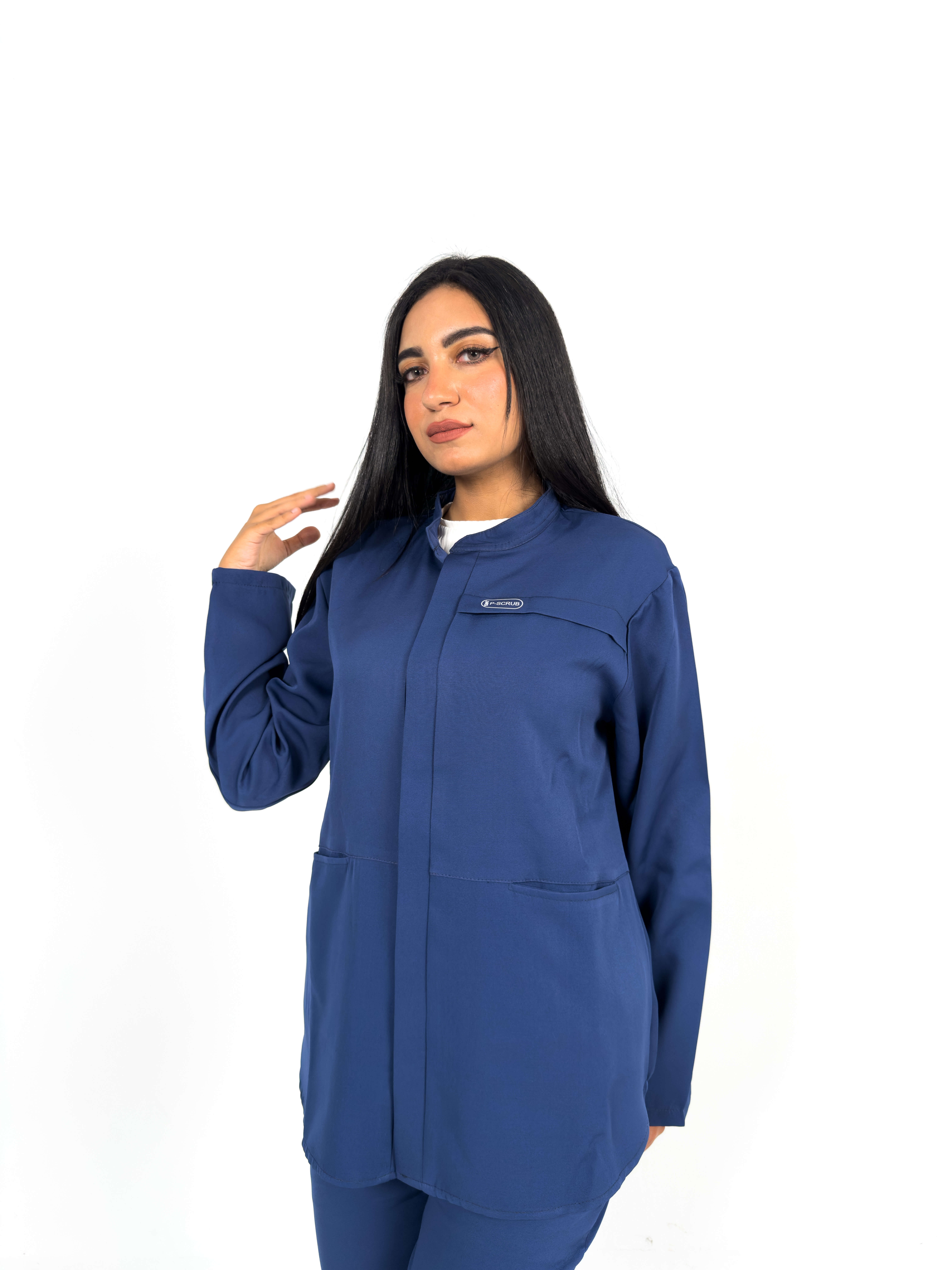 Dark Blue Long Sleeve Medical Scrub Set