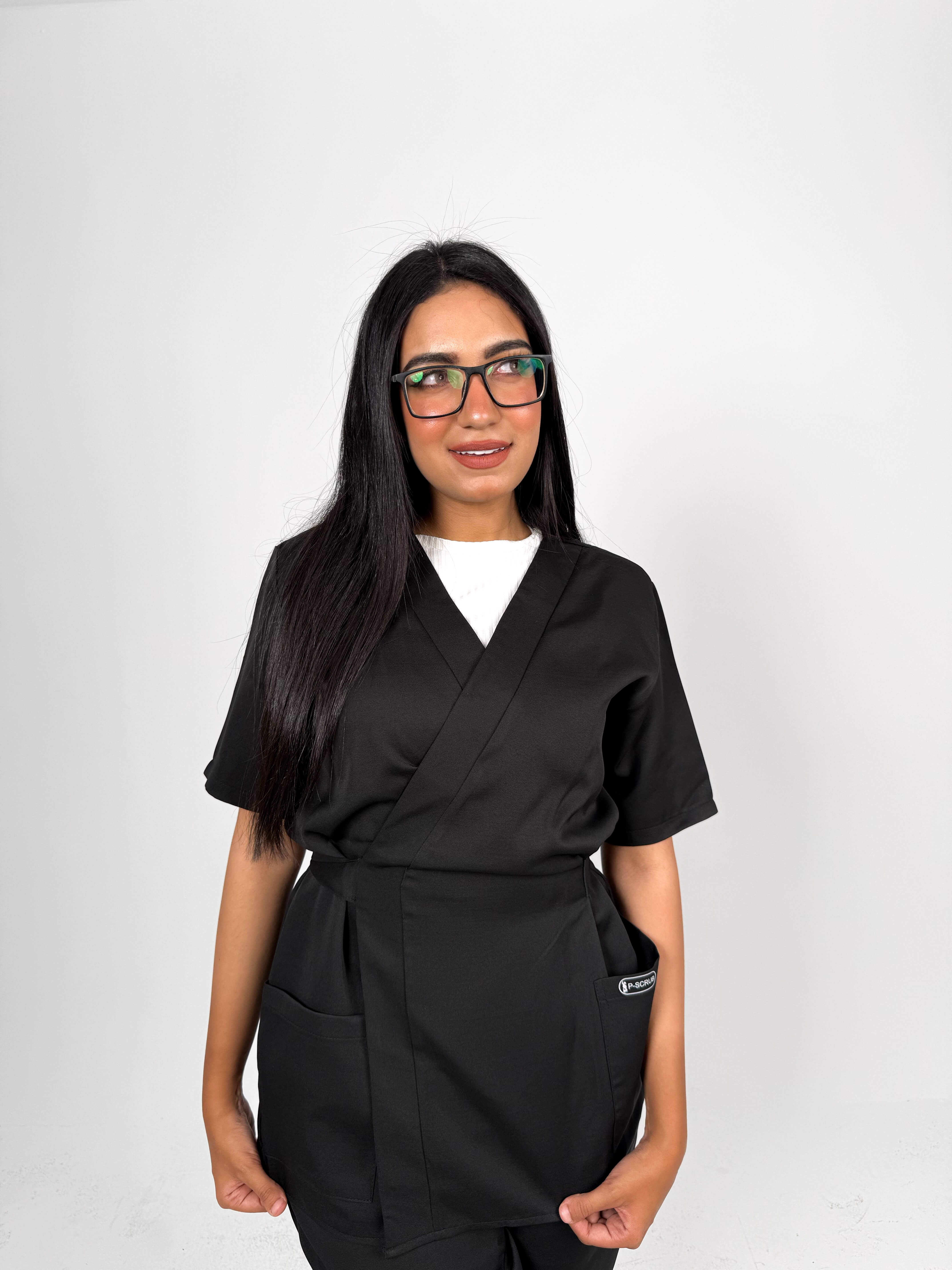 Women Short Sleeve Scrub - Black