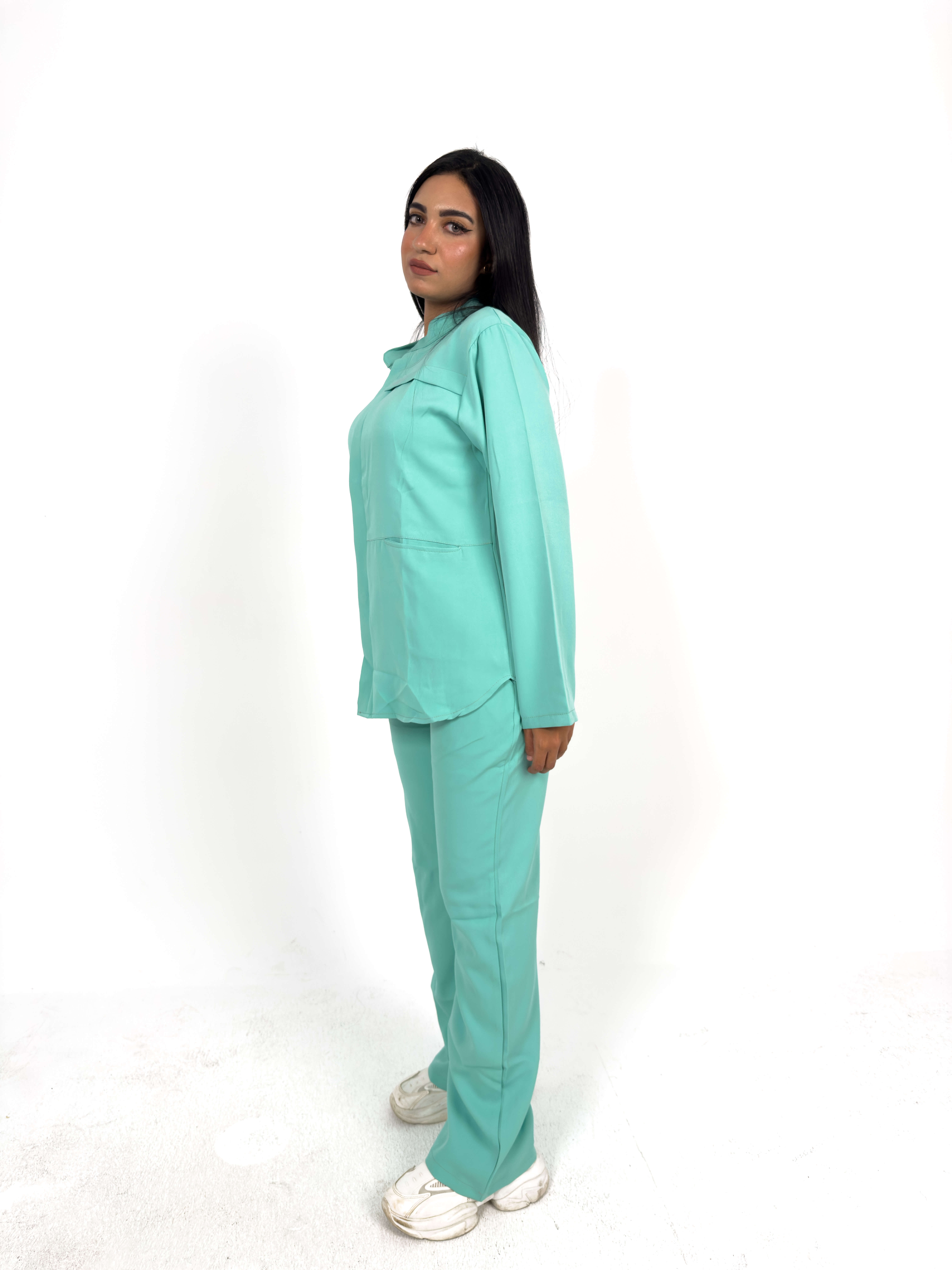 Light Green Long Sleeve Medical Scrub Set