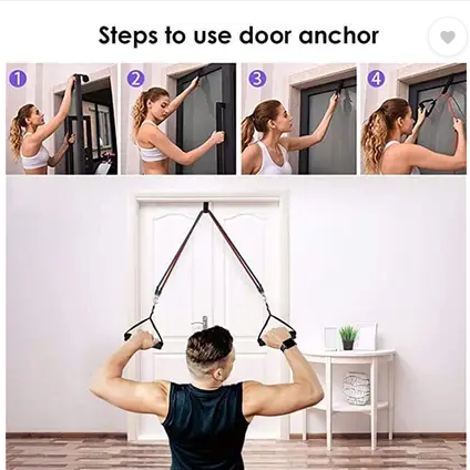 ATEVON Unbreakable Natural Latex Fitness Resistence Bands Set Full Body Exercise Ab Exerciser (Black)