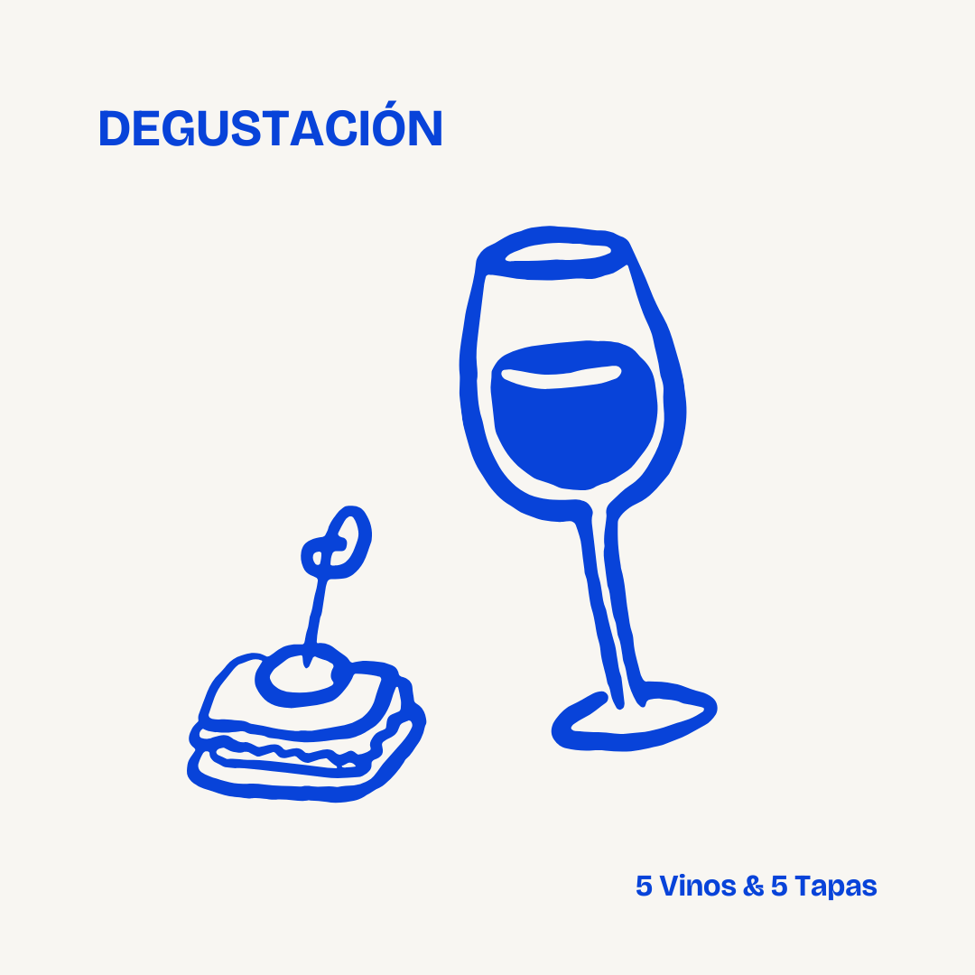Degustación de 5 vinos con 5 tapas