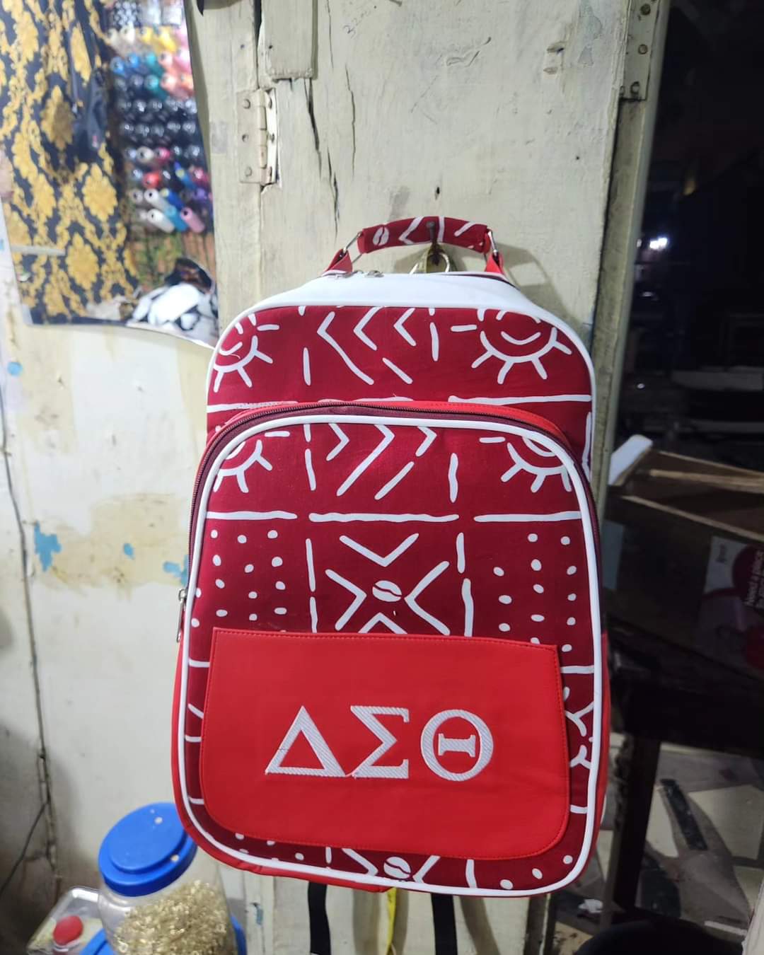 Delta Sigma Theta Red and White Backpack