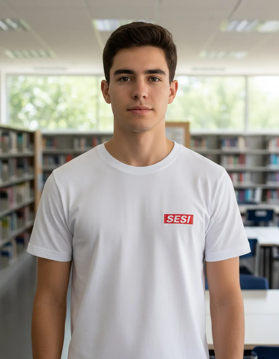 Camiseta Branca manga curta SESI