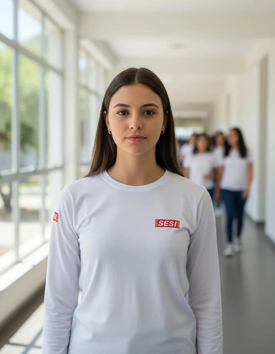 Camiseta Branca manga longa SESI