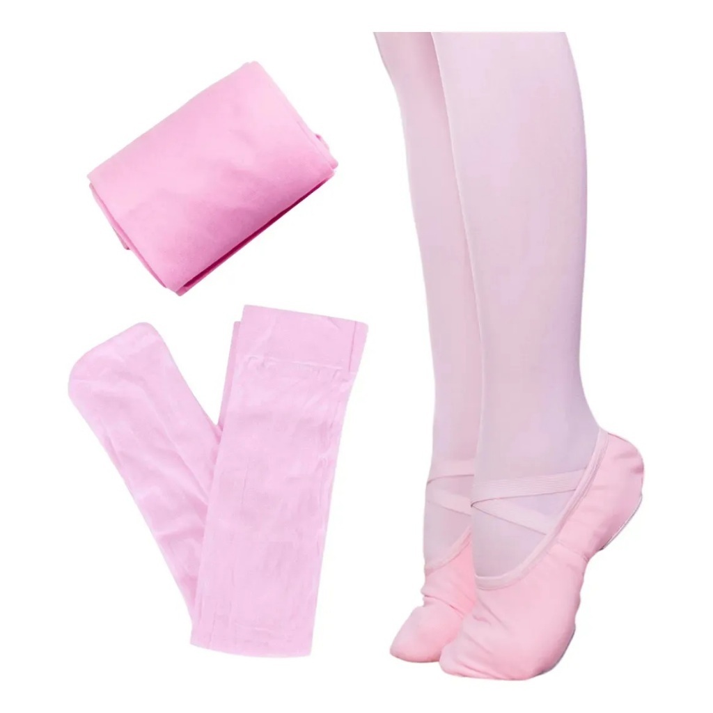 Meia-calça rosa para ballet