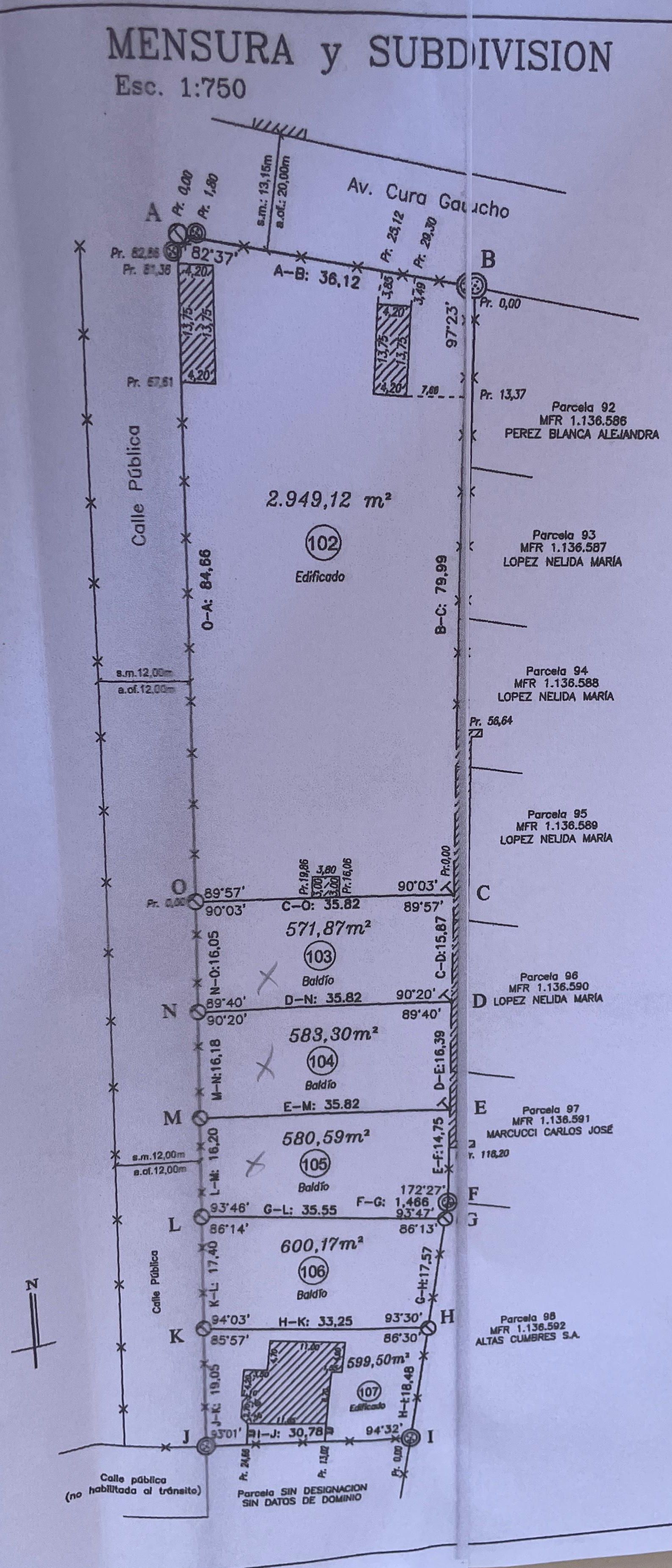 Lote a dos cuadras del Bal. Los Cedros Villa Cura Brochero