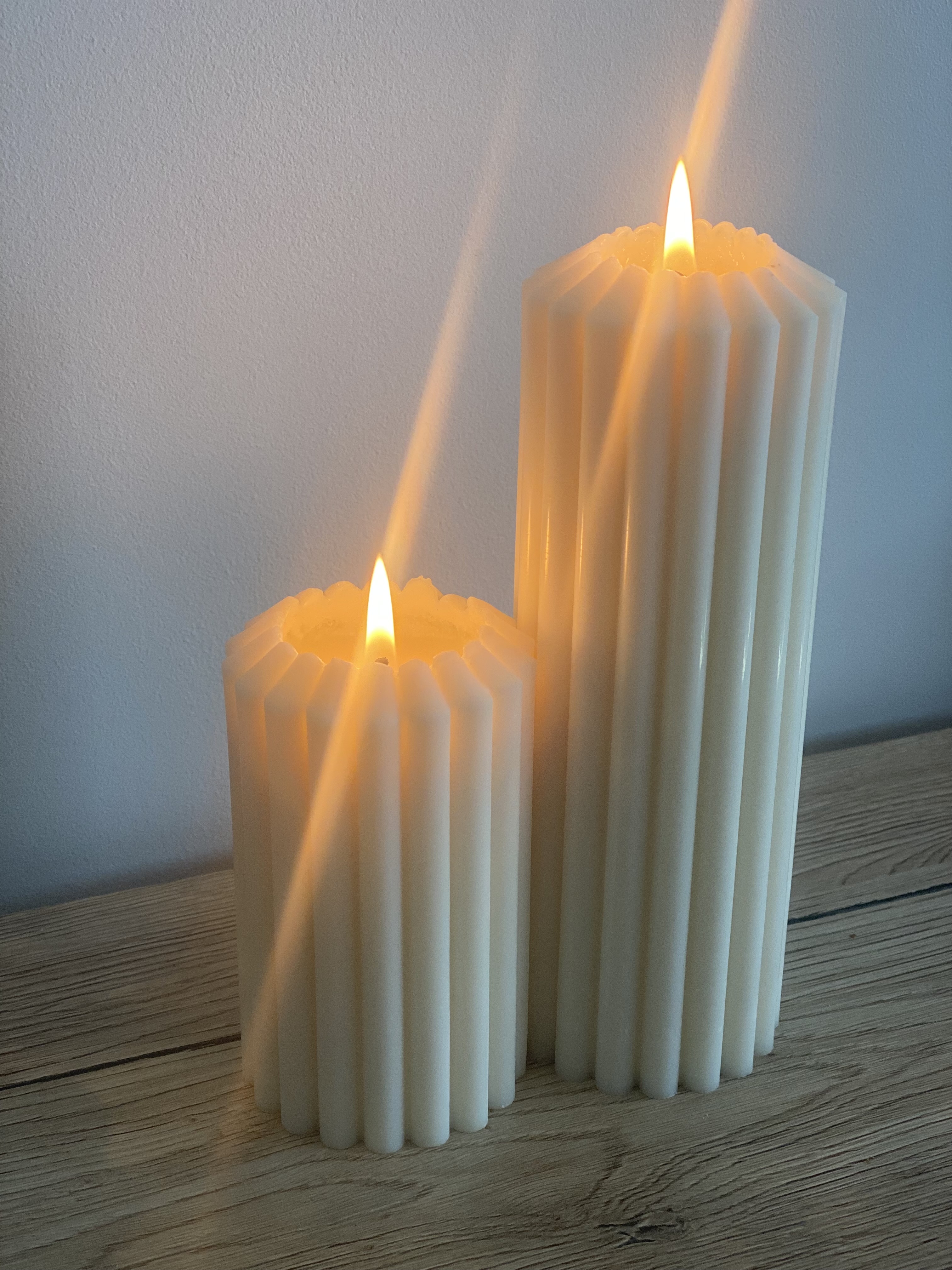 Duo de bougies cannelées 