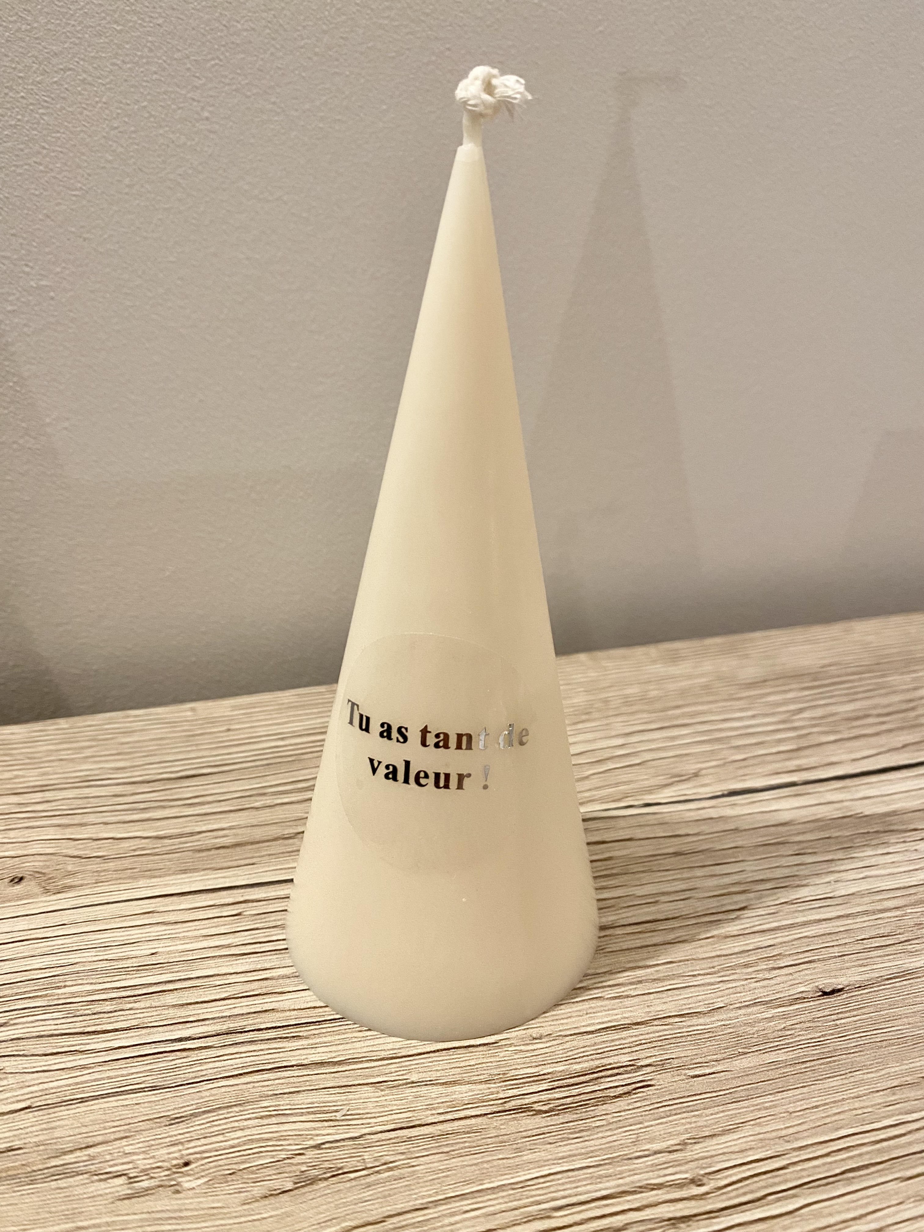 Bougie "Tu as tant de valeur"