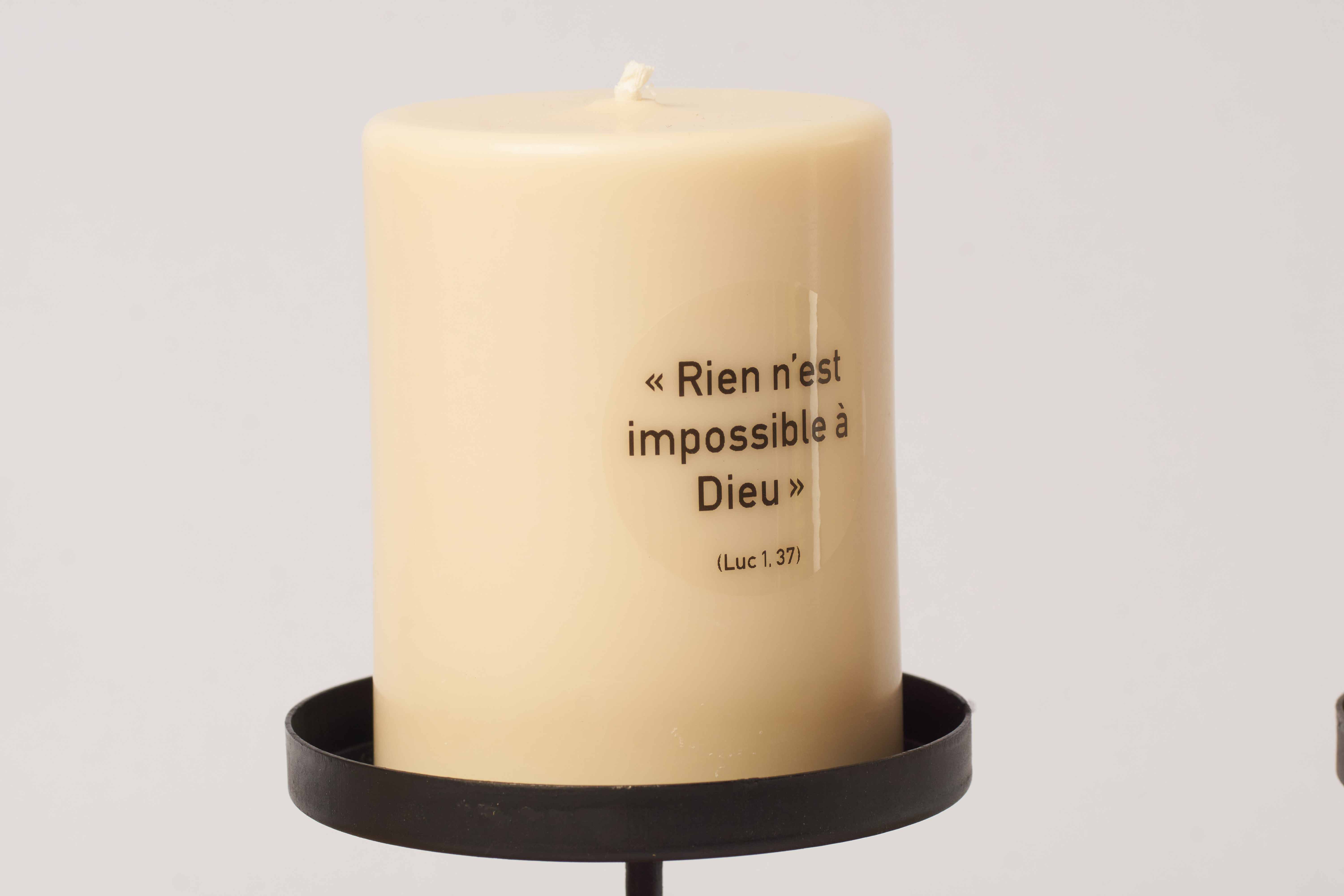 Bougie végétale "Rien n'est impossible à Dieu"