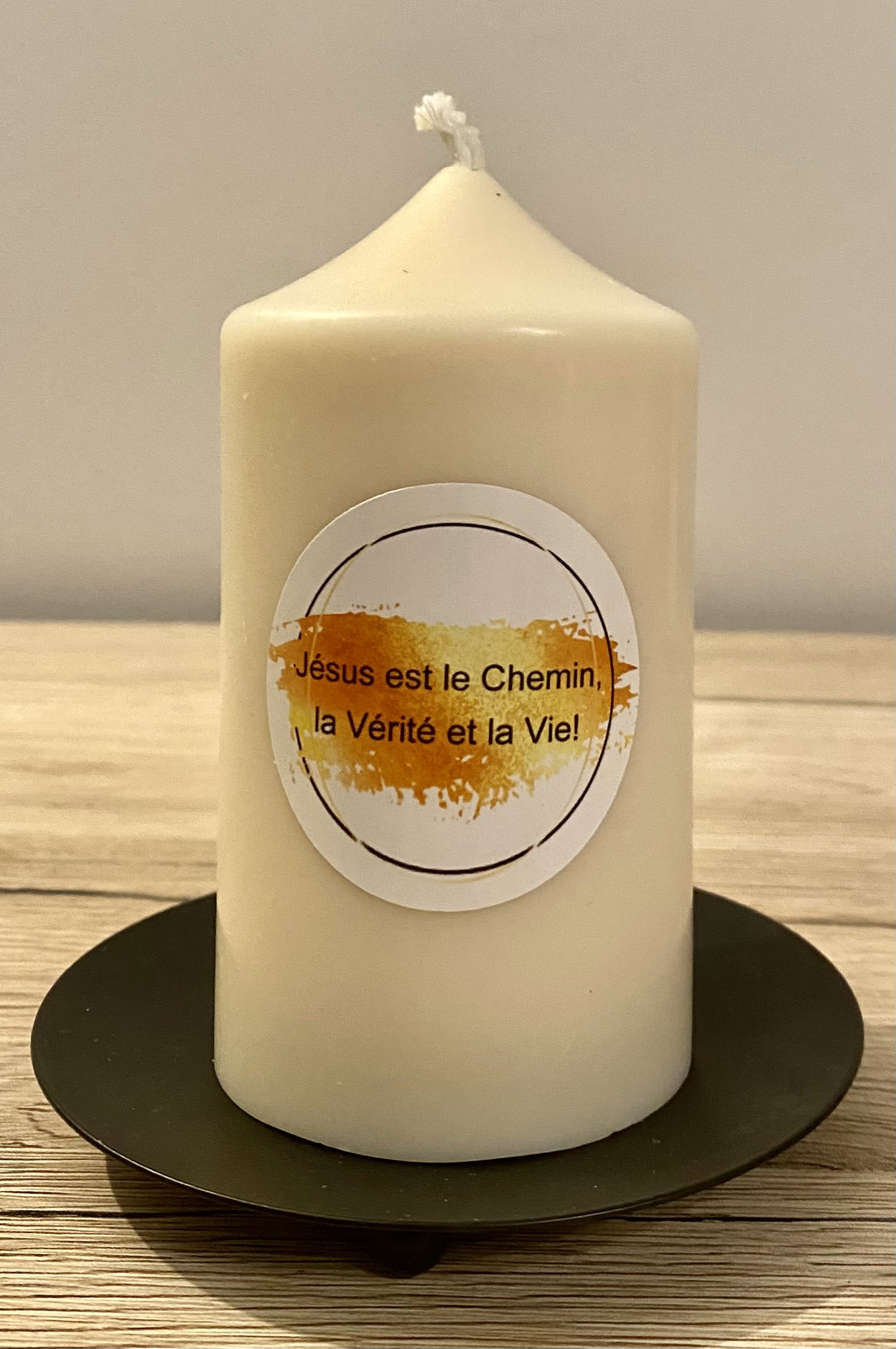 Bougie végétale "Jésus est le Chemin, la Vérité et la Vie"