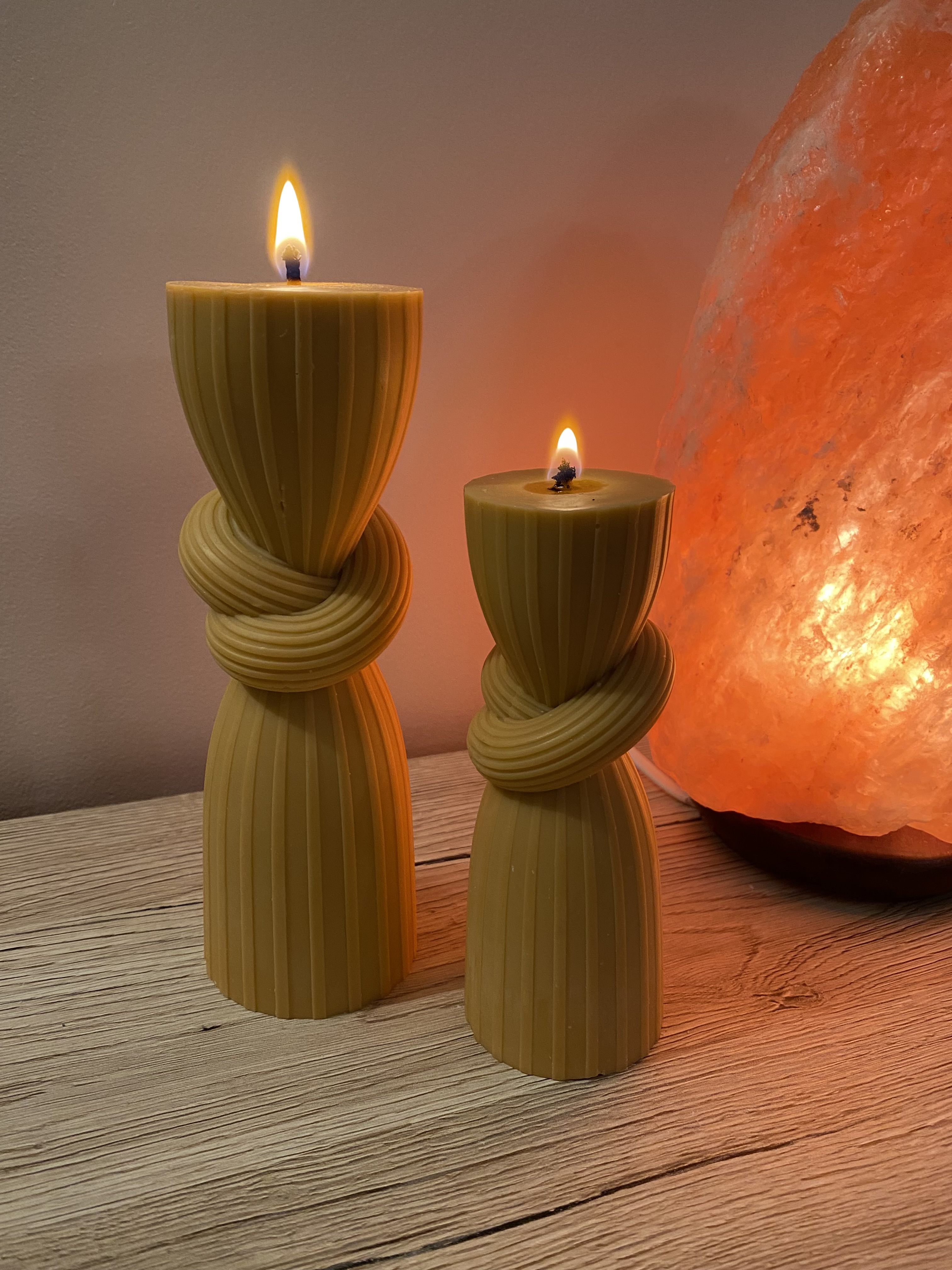 Duo de bougies torsadées 