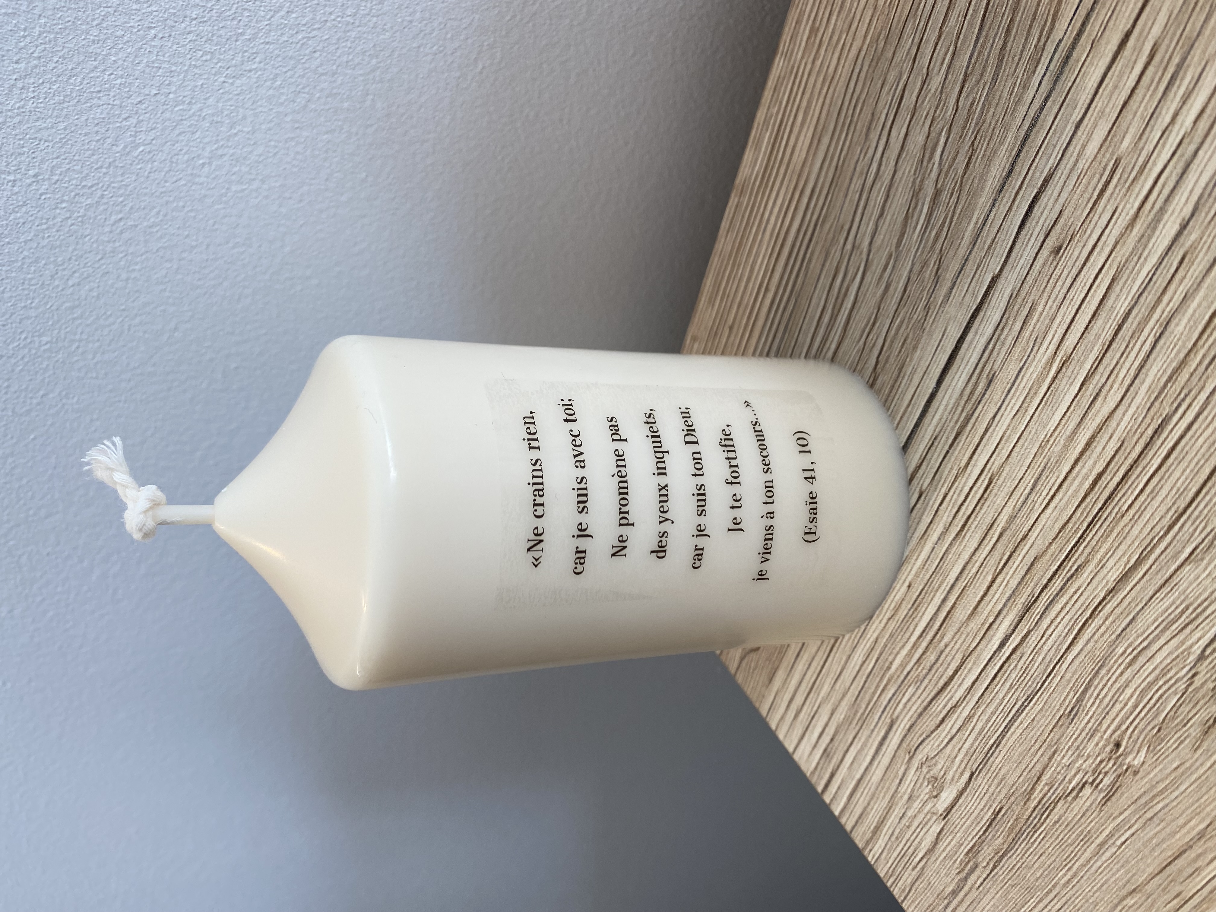 Cierge avec verset biblique