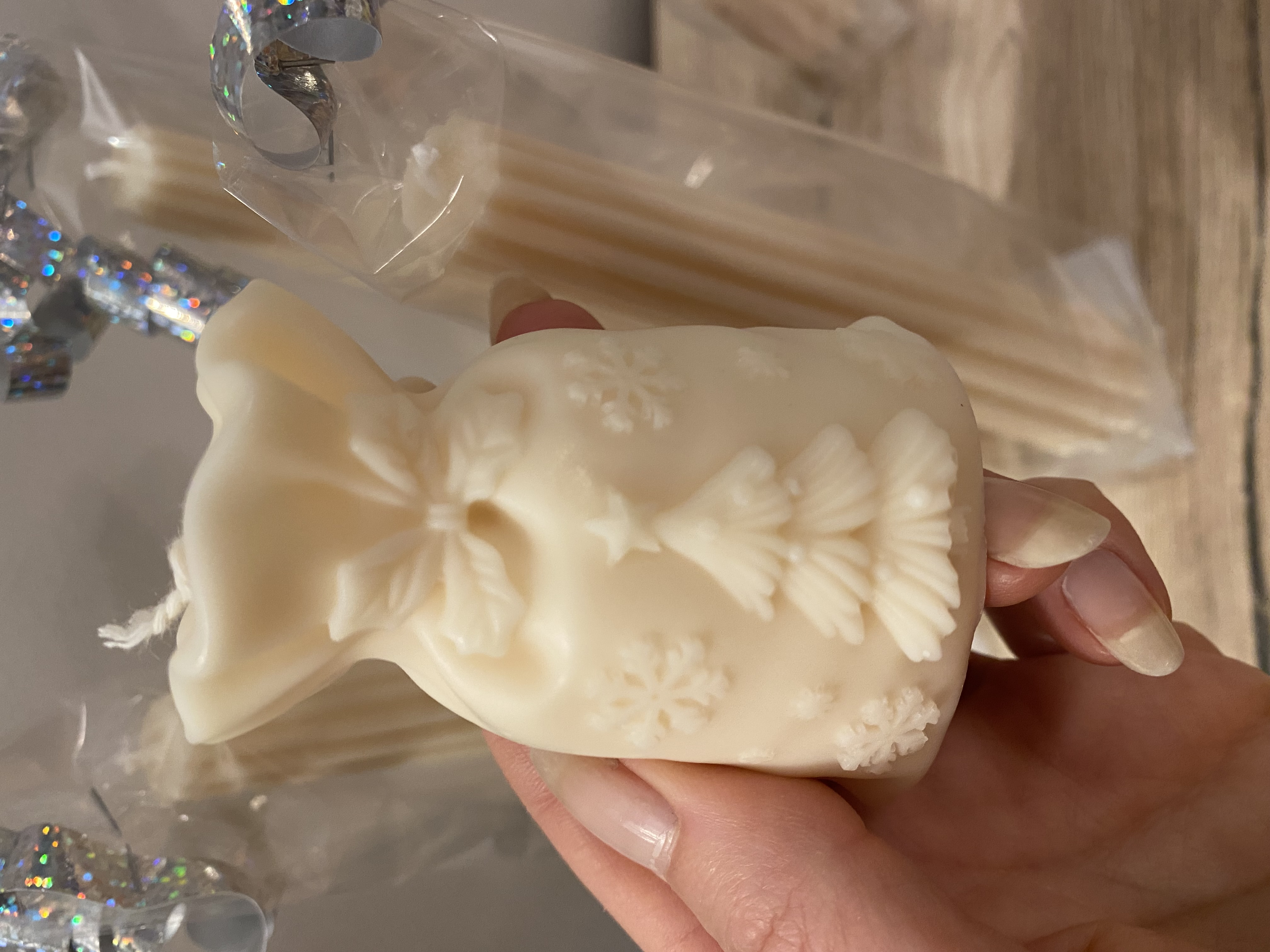 Bougie botte de noël