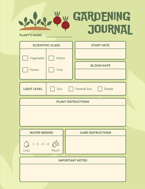Gardening Journal