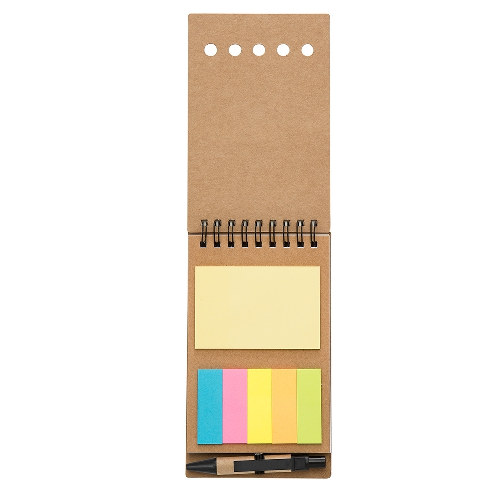Bloco de Anotações com Adesivos e Caneta