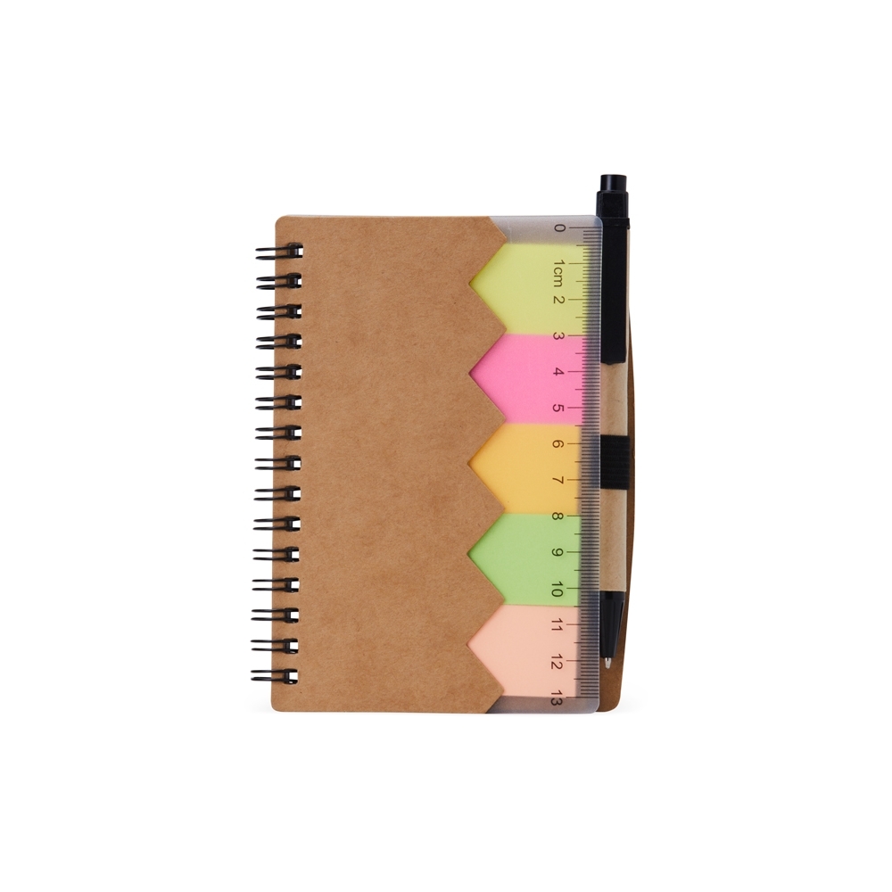 Bloco de Anotações com Adesivos e Caneta