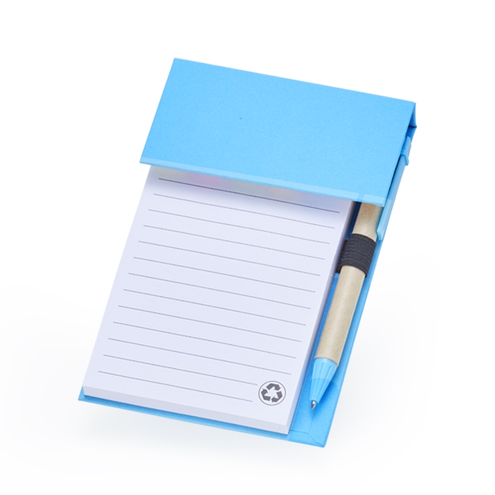 Bloco de Anotações com autoadesivos e Caneta