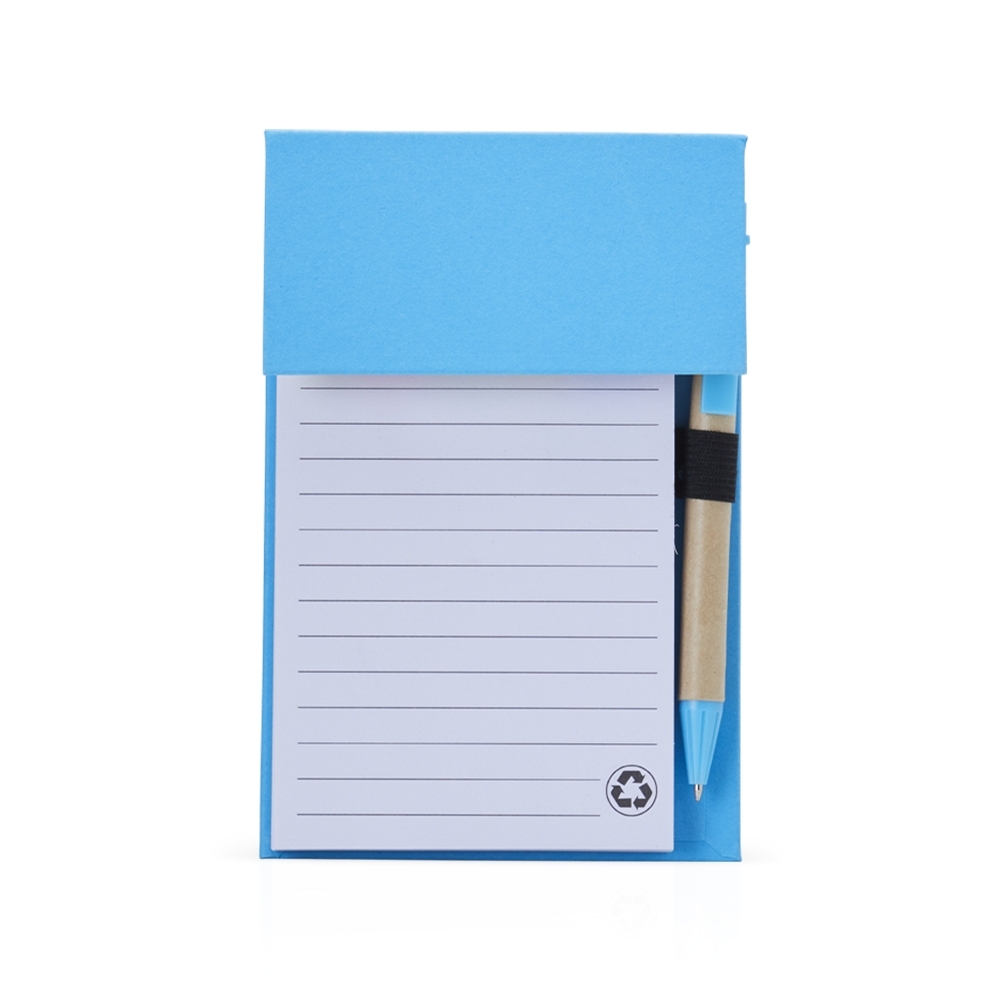 Bloco de Anotações com autoadesivos e Caneta