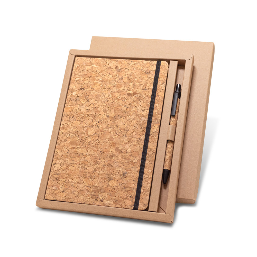 Kit Caderno e Caneta em Cortiça Personalizado