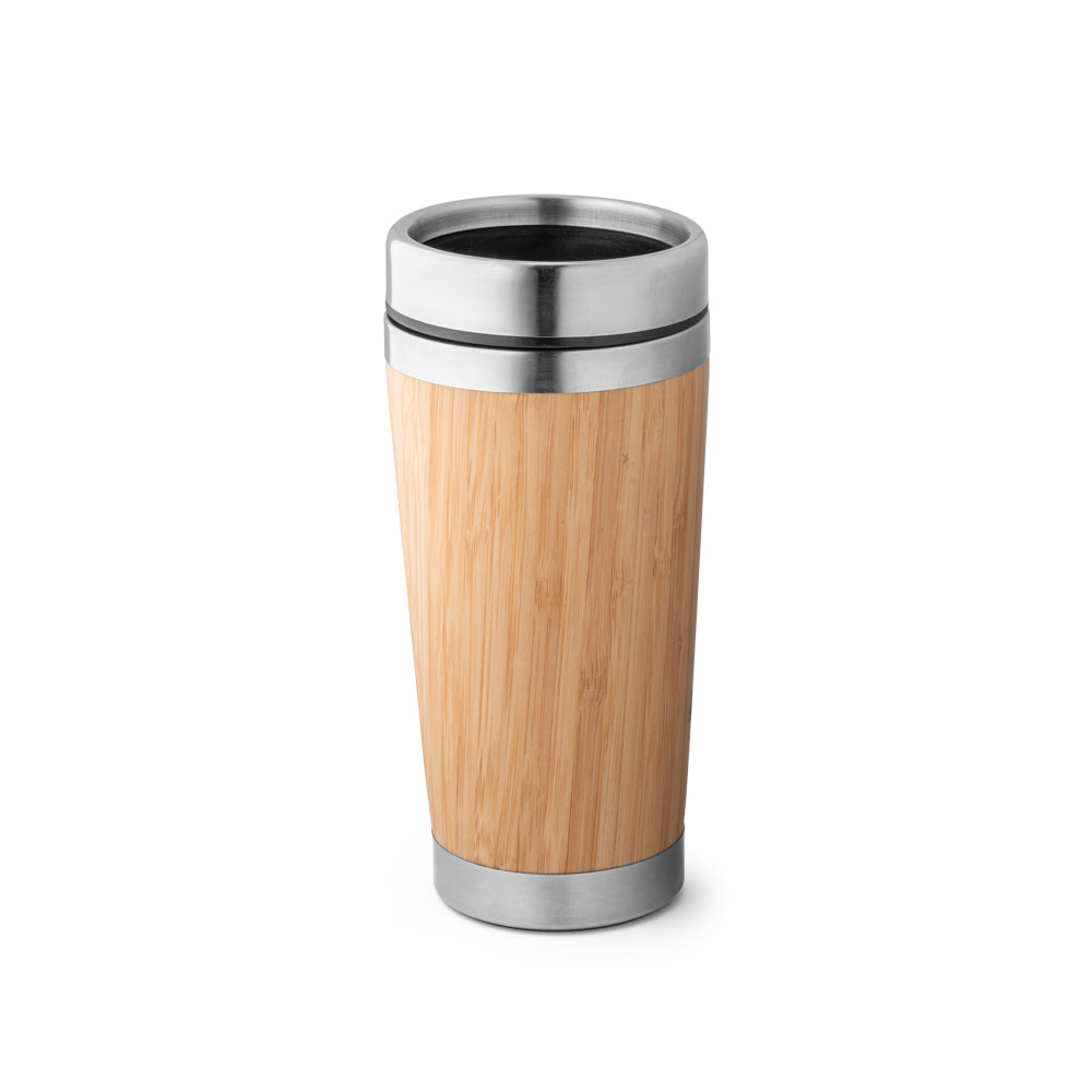 Copo Térmico Inox e Bambu 500 mL Personalizado