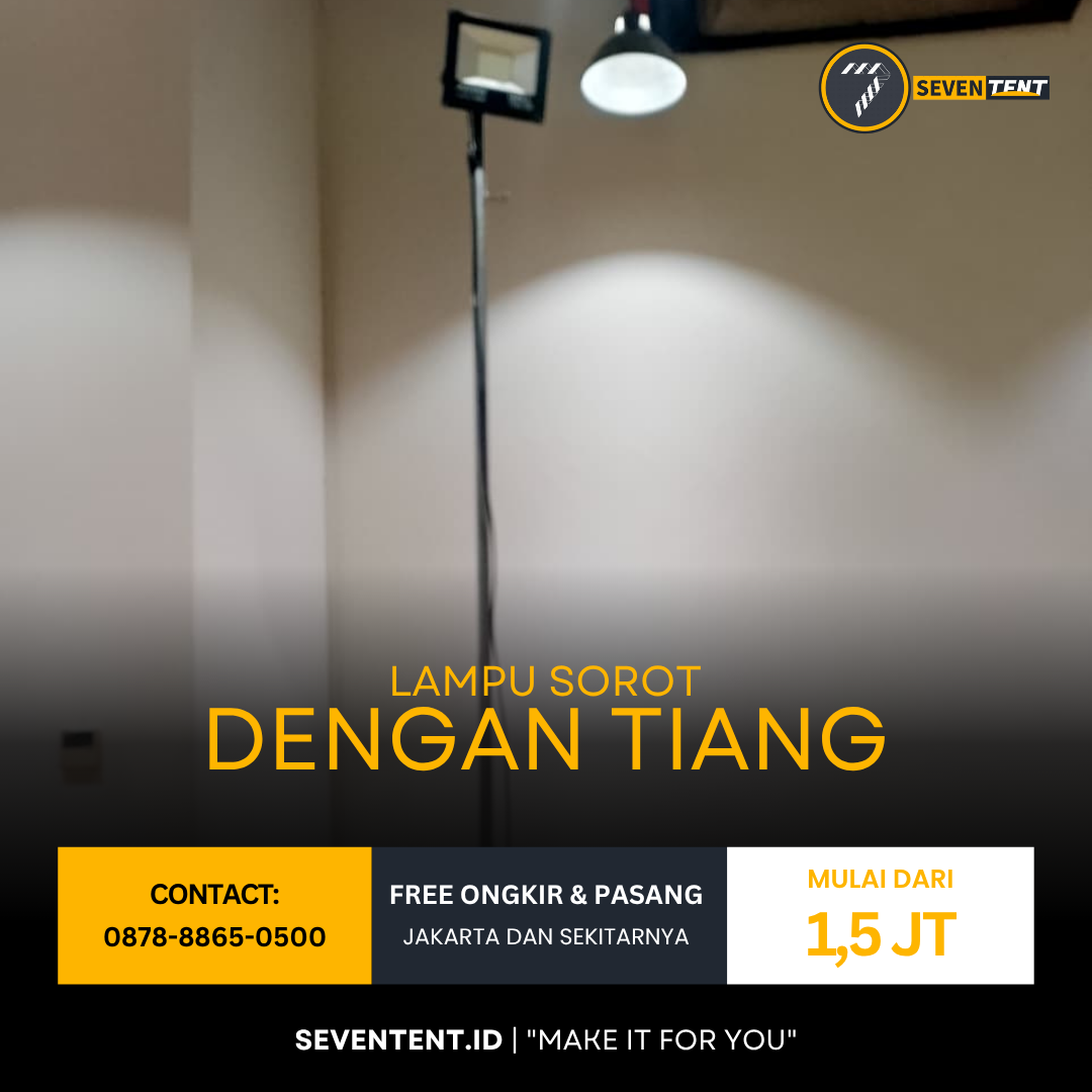 Lampu Sorot dengan Tiang