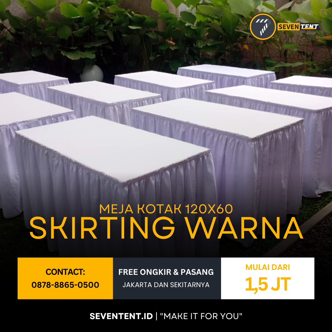 Meja Kotak 120x60 Skirting Warna