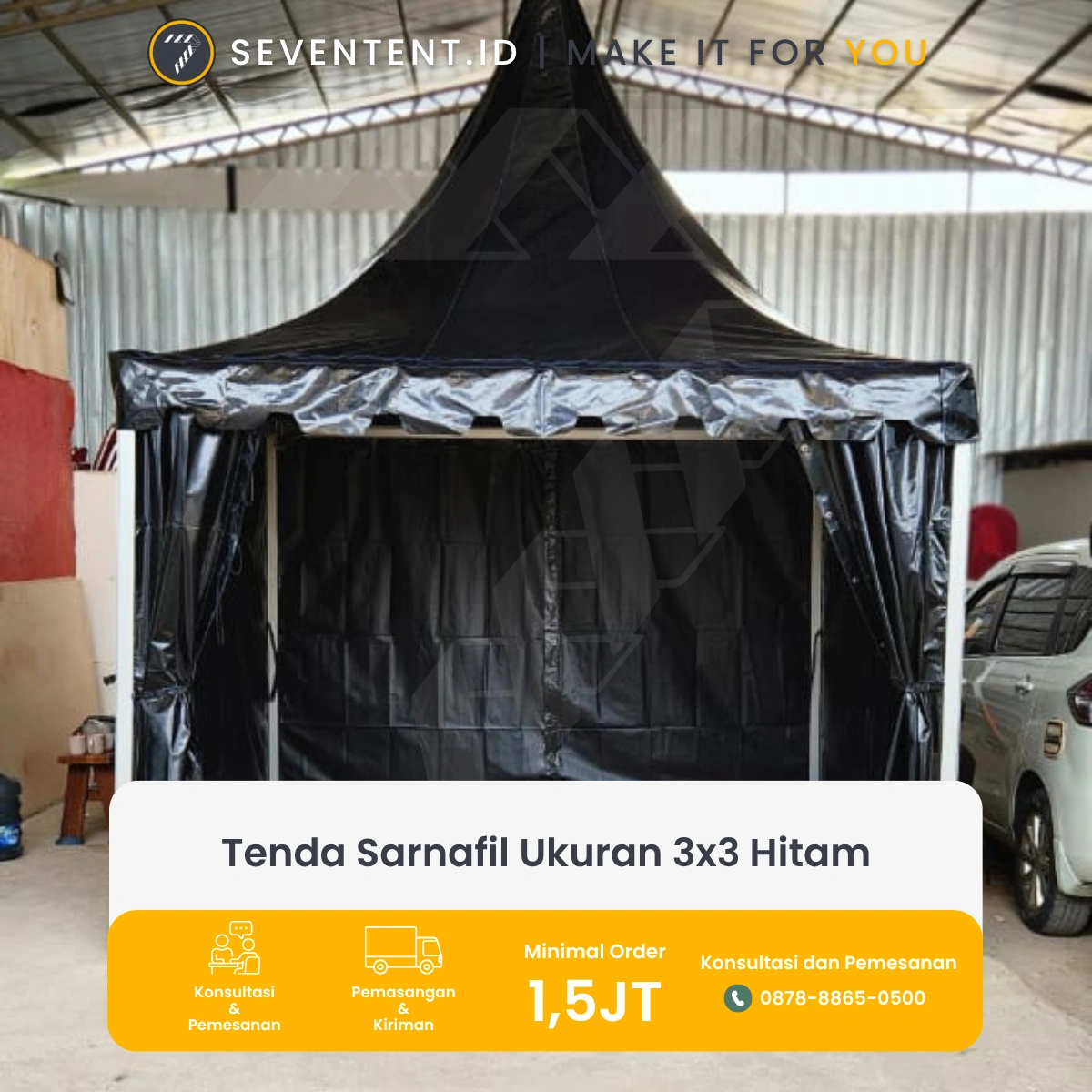 Tenda Sarnafil Ukuran 3x3 Hitam