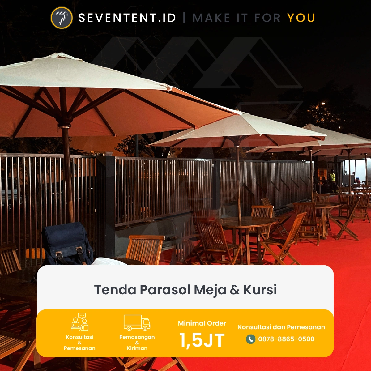 Tenda Parasol (Set Meja & Kursi)  