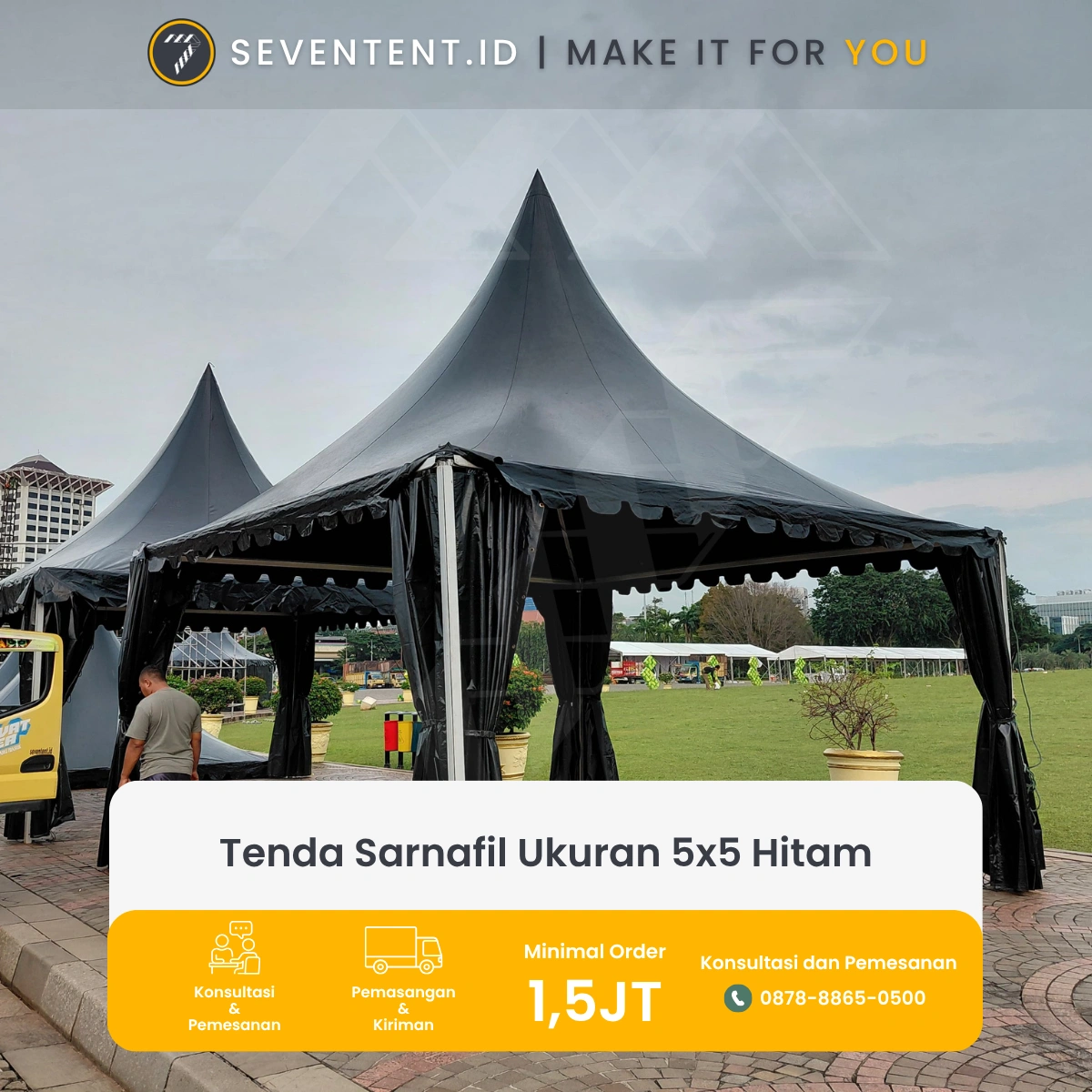 Tenda Sarnafil Ukuran 5x5 Hitam  
