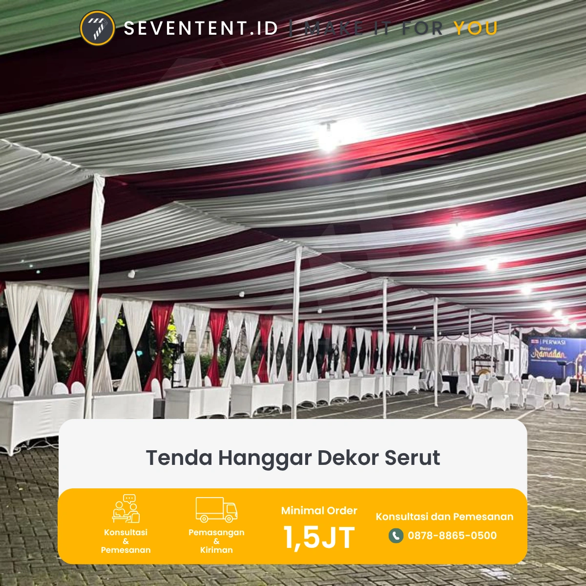 Tenda Hanggar Dekor Serut 