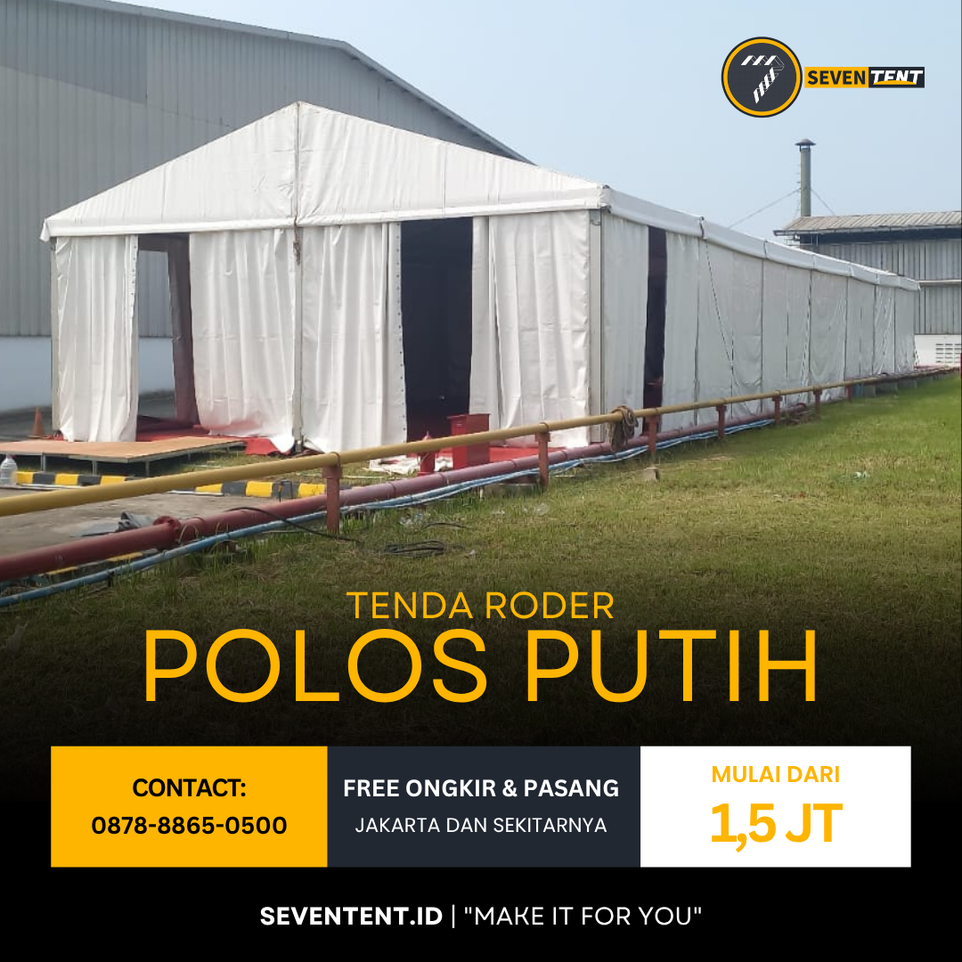 Tenda Roder Polos Putih